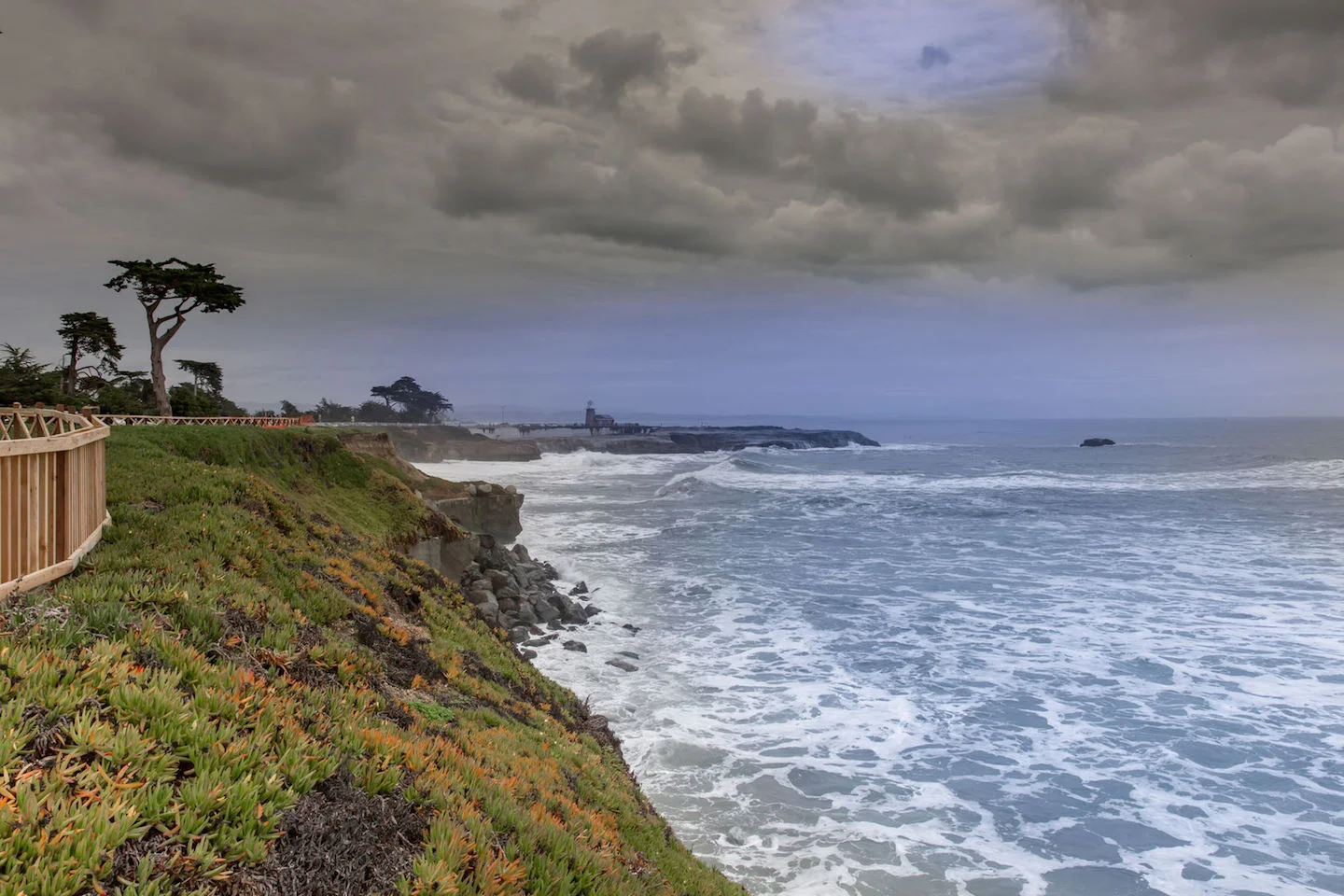 The views along West Cliff Drive are stunning, even during a winter storm.