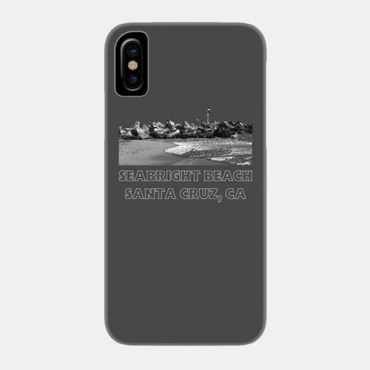 Seabright Beach, Santa Cruz II Phone Case. Available in Black for a variety of Apple iPhones and Galaxy smartphones. High quality polycarbonate. Access to all ports. Fade and Scratch resistant. Order Here . Reg: $25 - $30