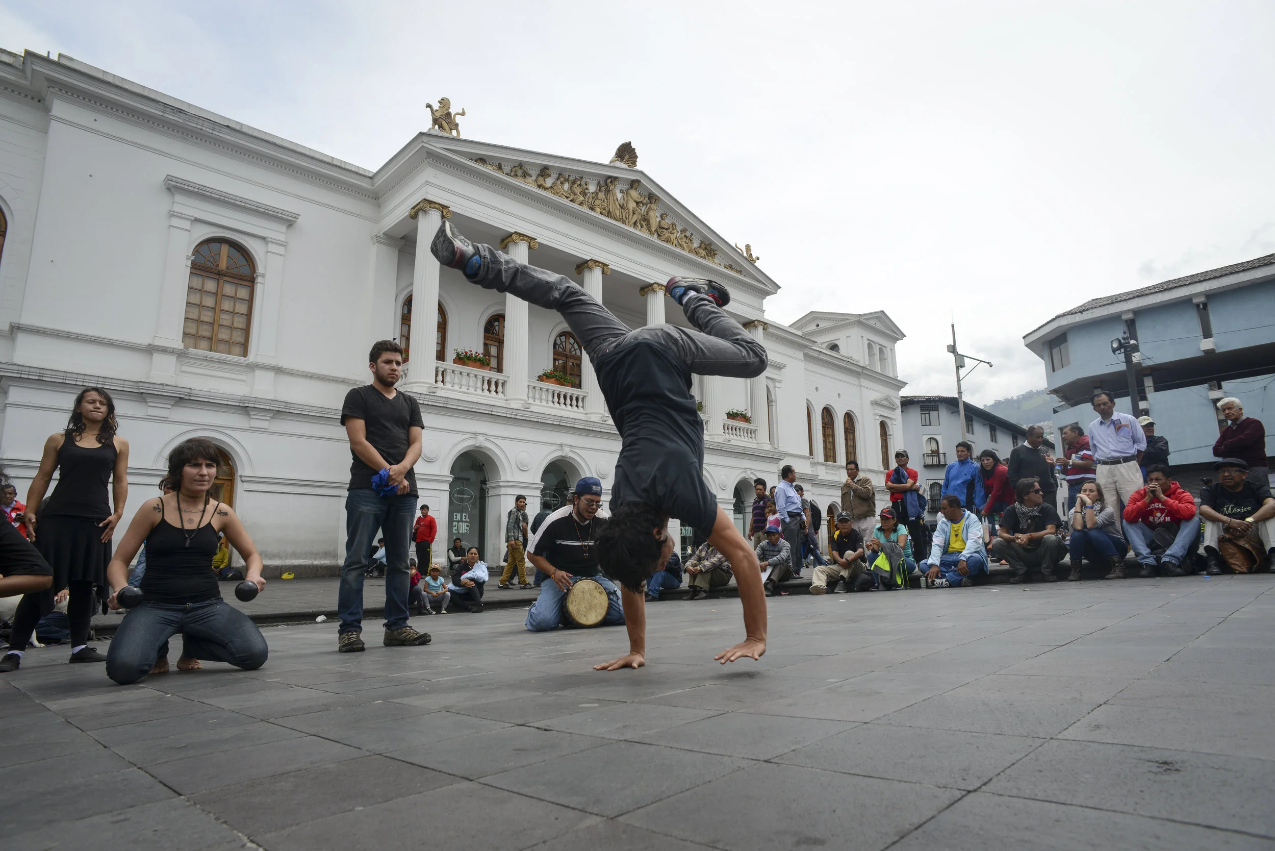  Quito, Ecuador - A protest in the heart of the historic downtown of the capital city photographed for the Pachaysana Institute of Quito. 