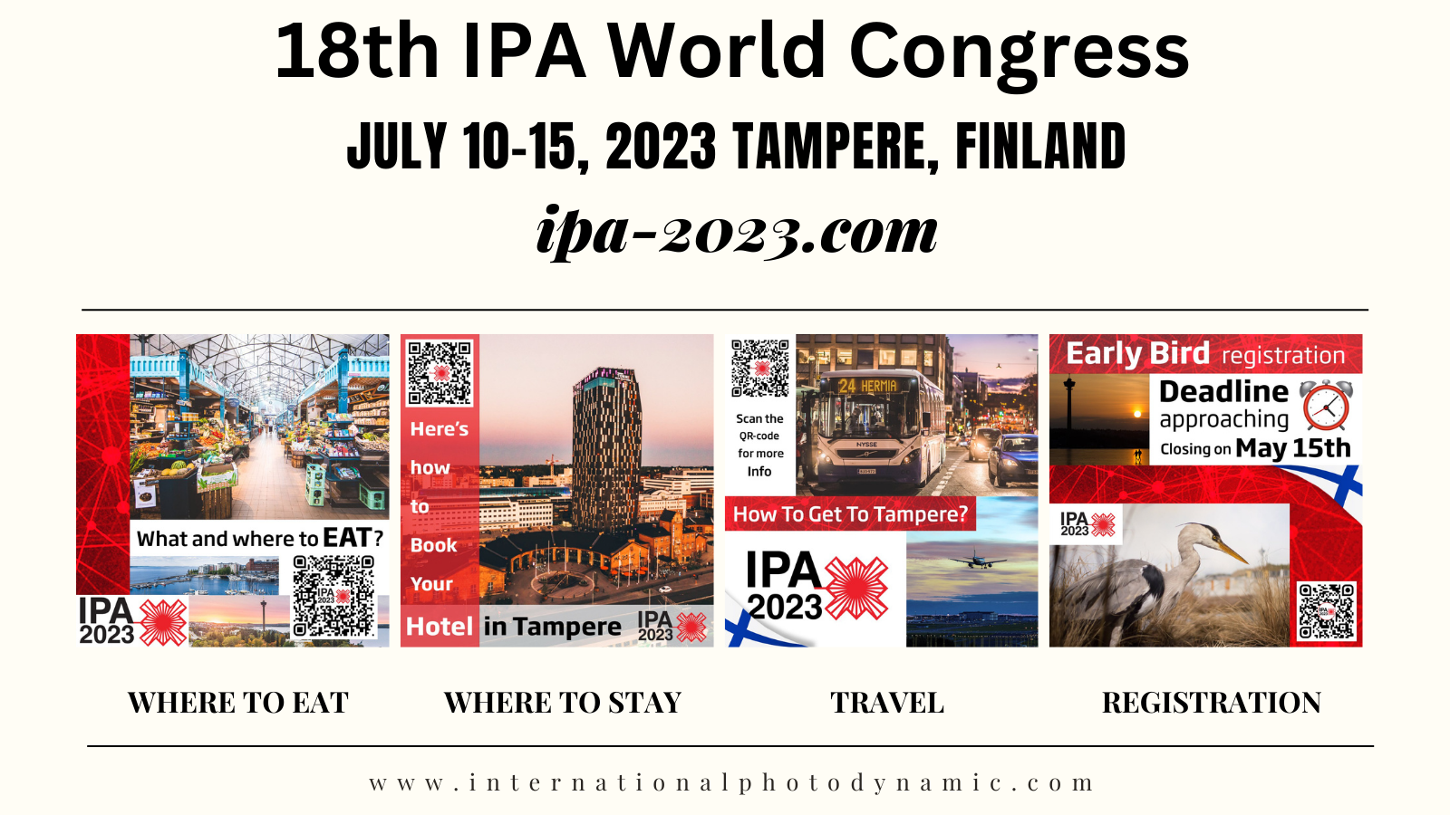 Announcing the 18th International Photodynamic Association conference in Tampere, Finland.