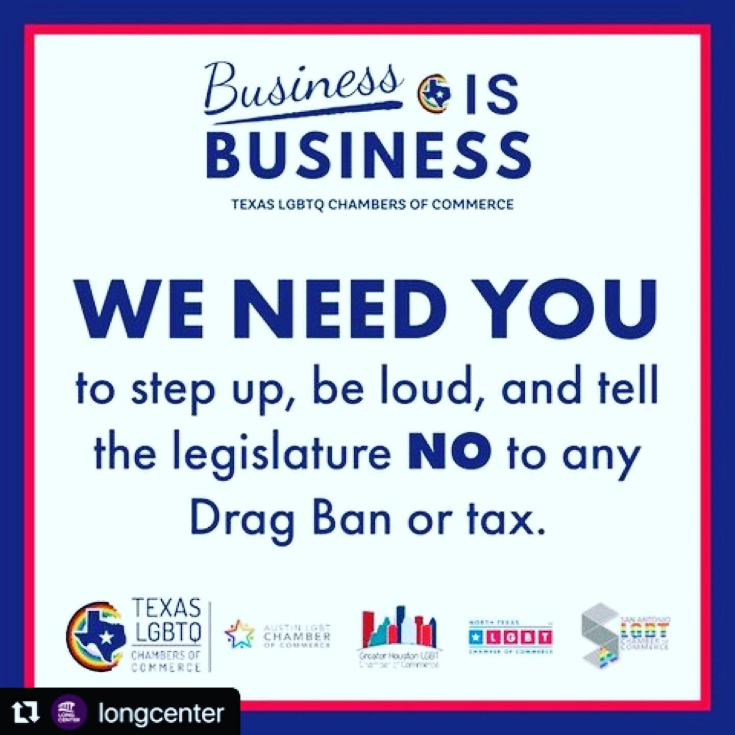 The #texaslegislature is considering several bills that attempt to devalue the LGBTQ+ community by restricting, taxing, or outright banning #drag performances across the state.

Send your Representative an email through the Digital Toolkit at the 🔗 