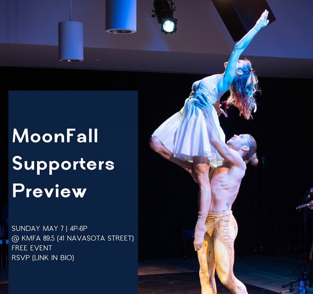 There&rsquo;s one more chance to catch MoonFall in its earliest stages this spring. Join us Sunday, May 7th 4pm at KMFA for a FREE behind the scenes creative process experience with @dorothyosheaoverbey,  @samlipman, and dancers &ndash; and @kenziesl