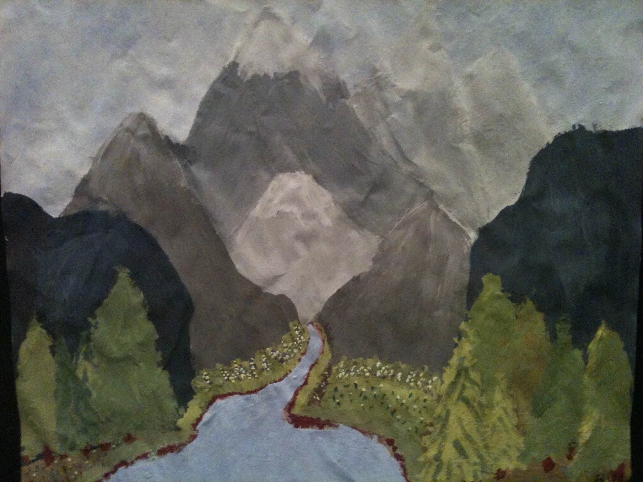 tempra paint landscape