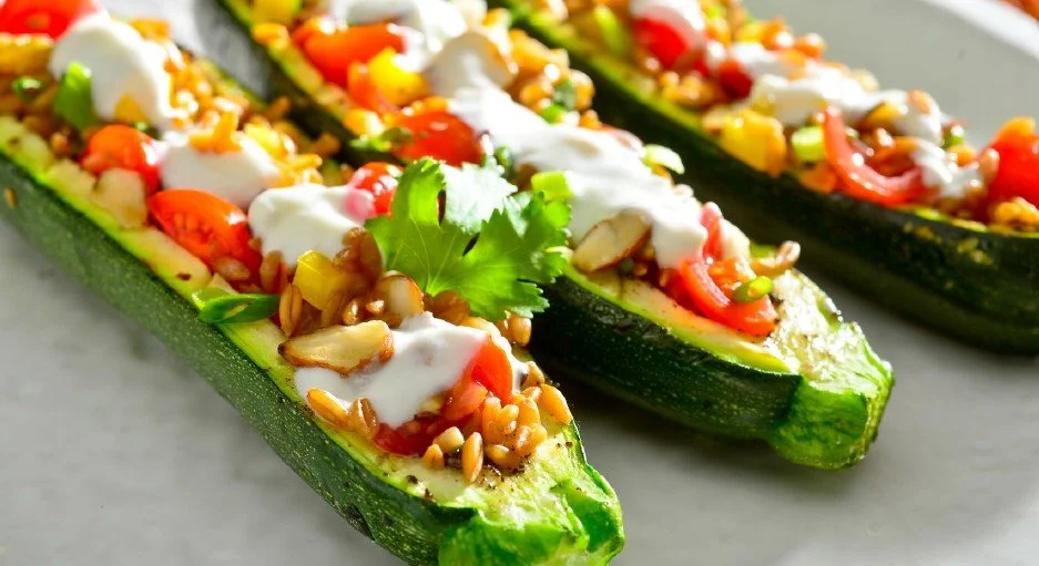 Mediterranean Stuffed Zucchini