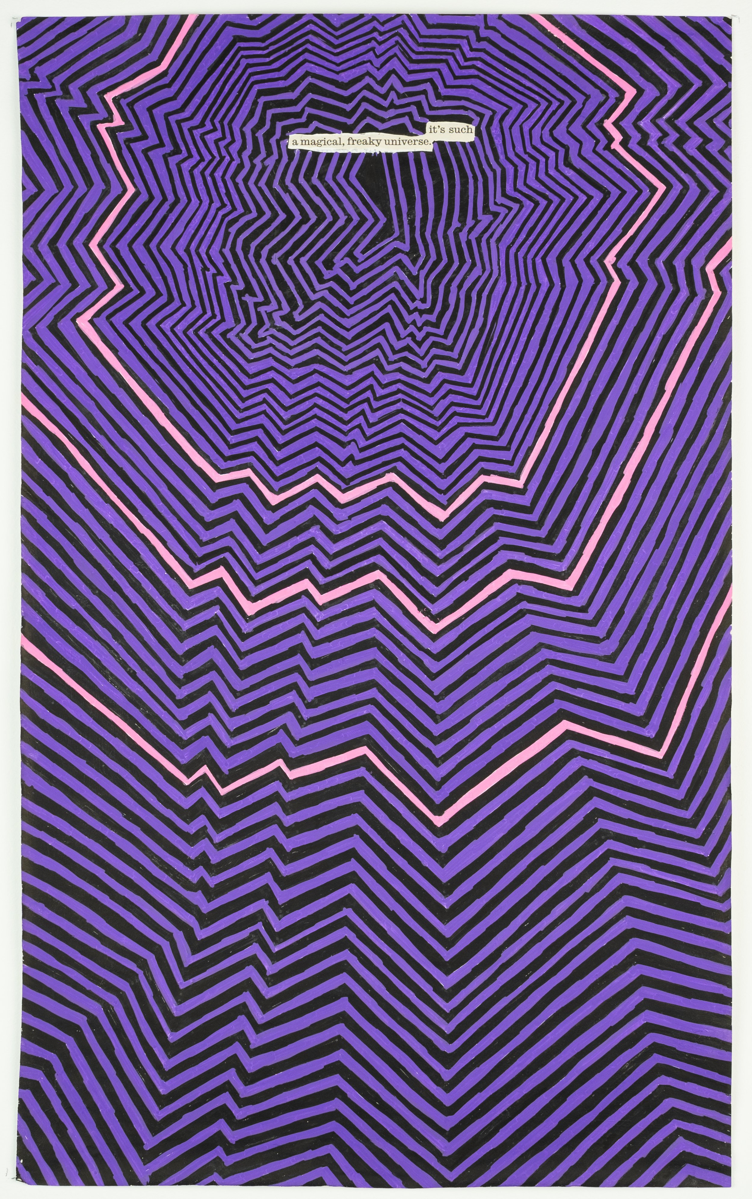   It’s Such a Magical, Freaky Universe , 2025 acrylic on paper, 10 × 16.5 in. 