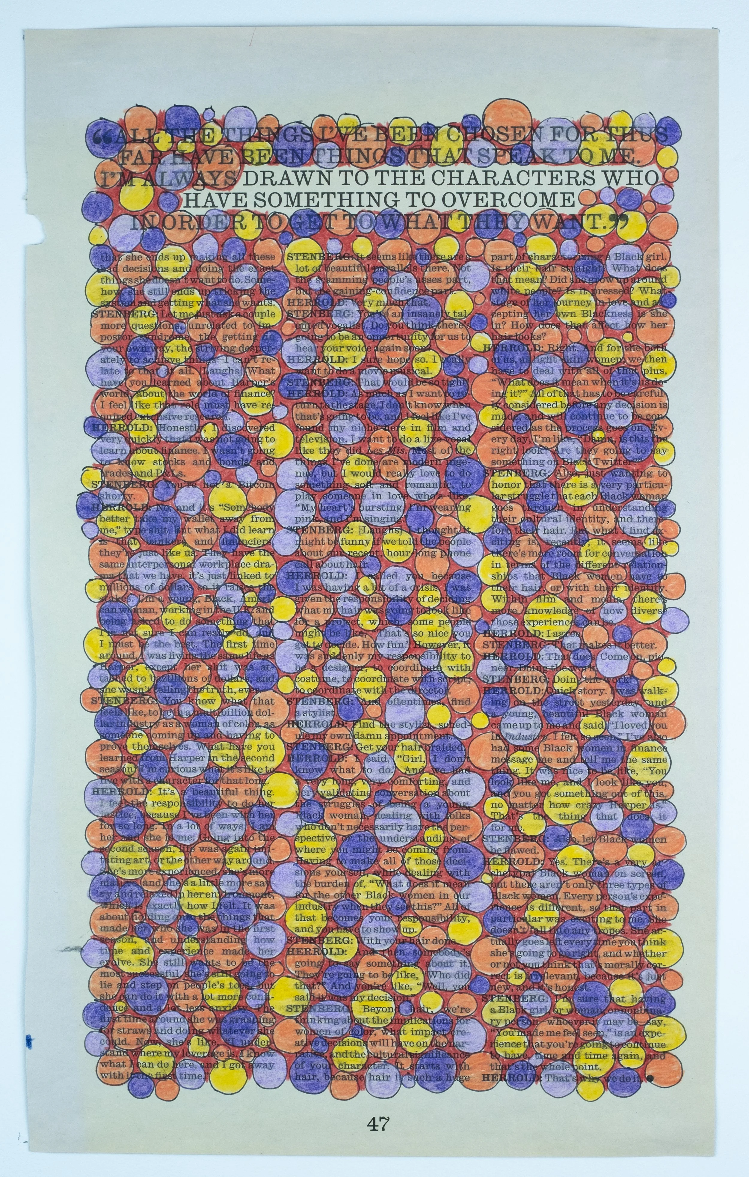   Drawn to the Characters Who Have Something to Overcome , 2022 pencil on paper, 10 × 16.5 in. 