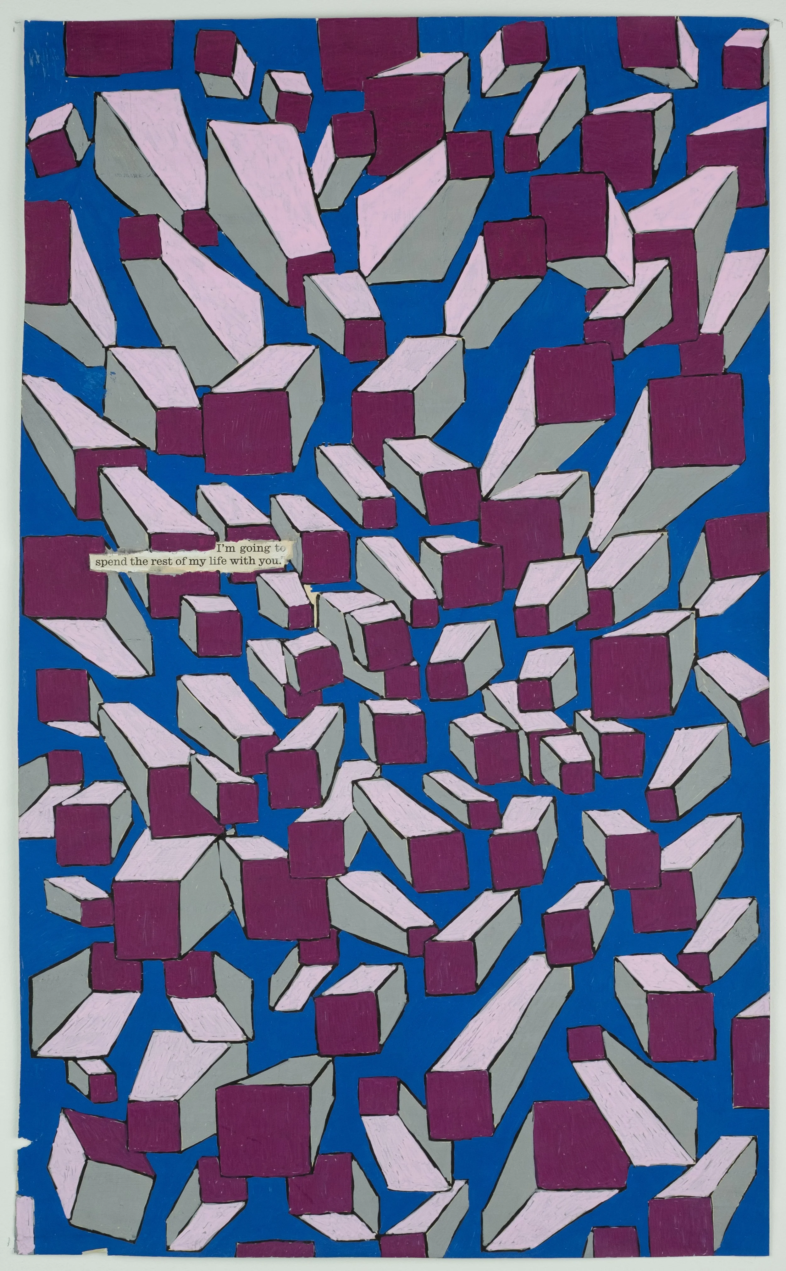   I’m Going to Spend the Rest of My Life With You,  2025 acrylic on paper, 10 × 16.5 in. 