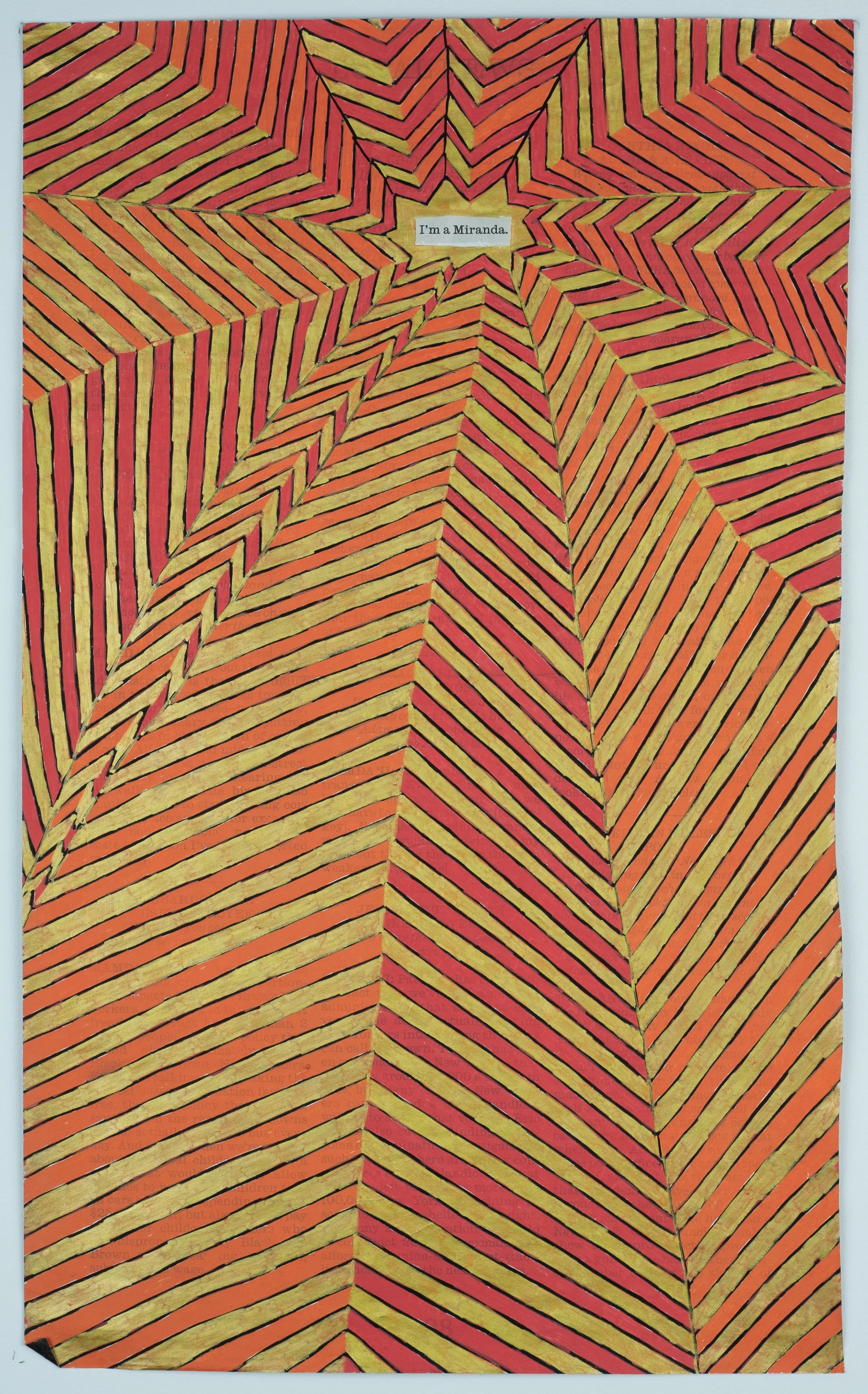   I’m A Miranda , 2025 acrylic on paper, 10 × 16.5 in. 