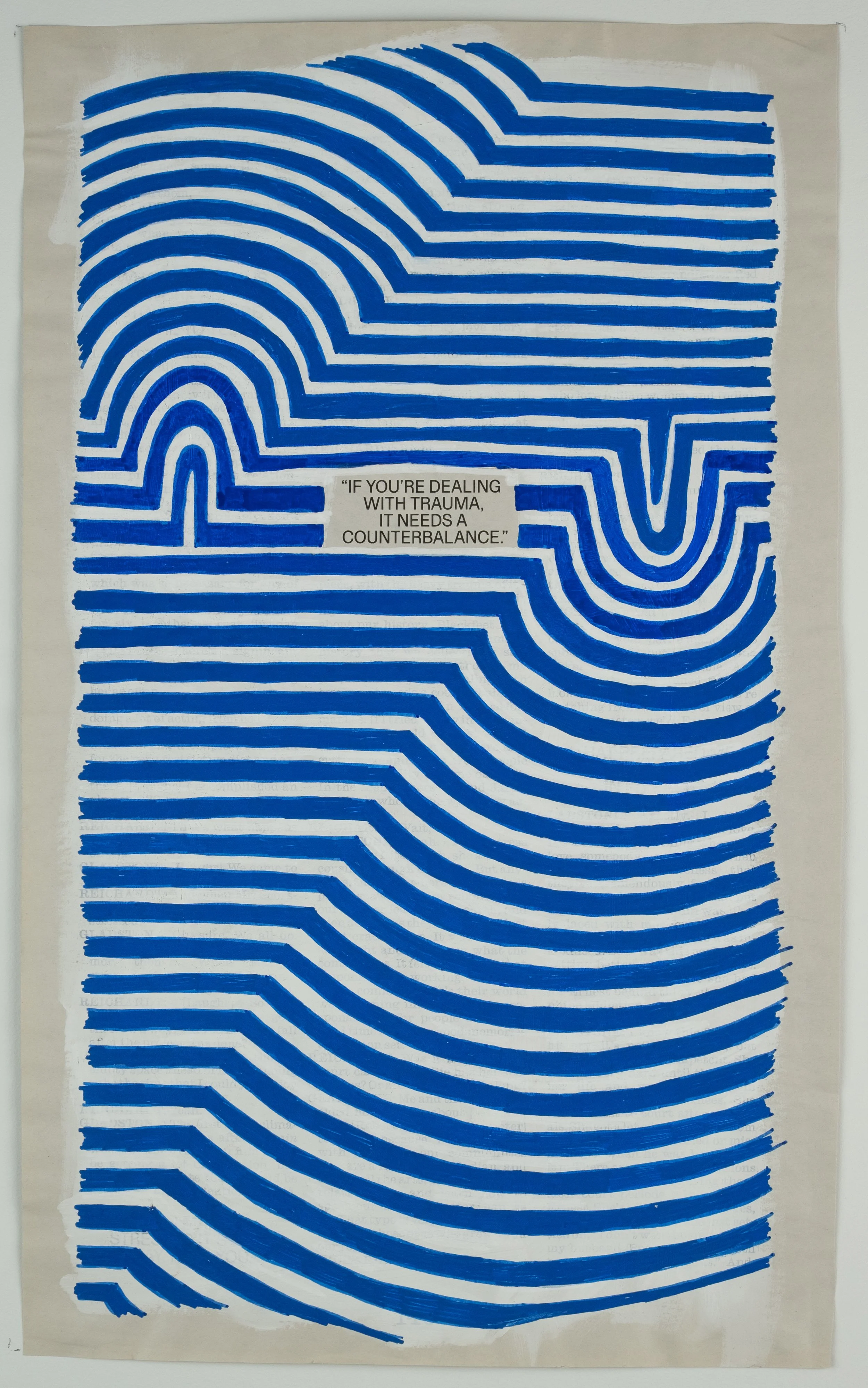   If You’re Dealing With Trauma, It Needs A Counterbalance,  2024 acrylic on paper, 10 × 16.5 in. 