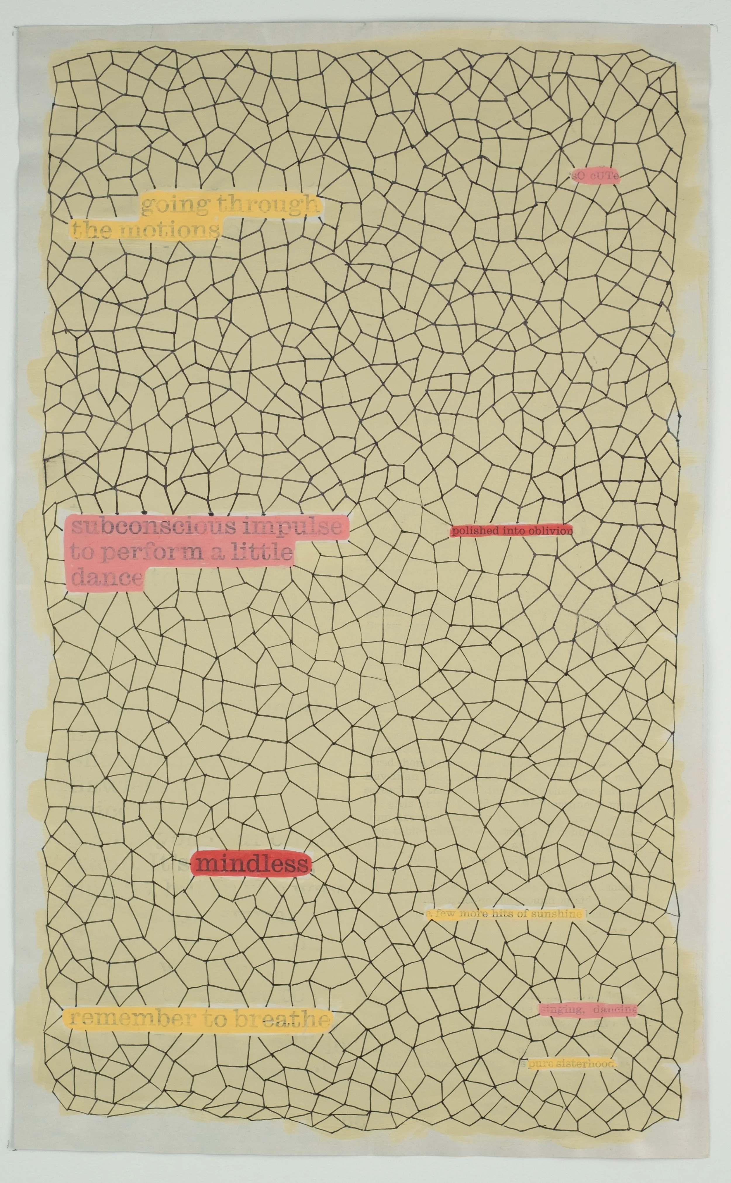   Going Through the Motions,  2025  acrylic and ink on paper, 10 × 16.5 in. 