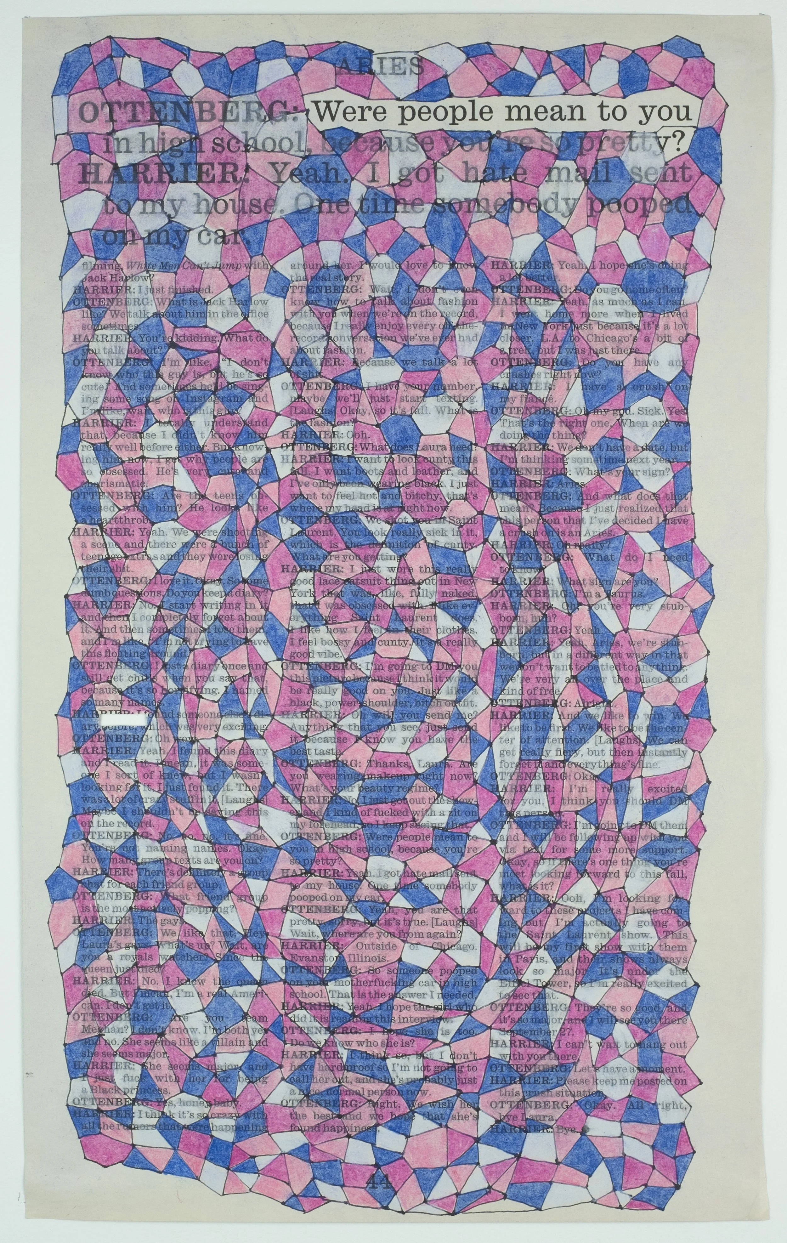   Were People Mean to You? , 2022 pencil on paper, 10 × 16.5 in.   