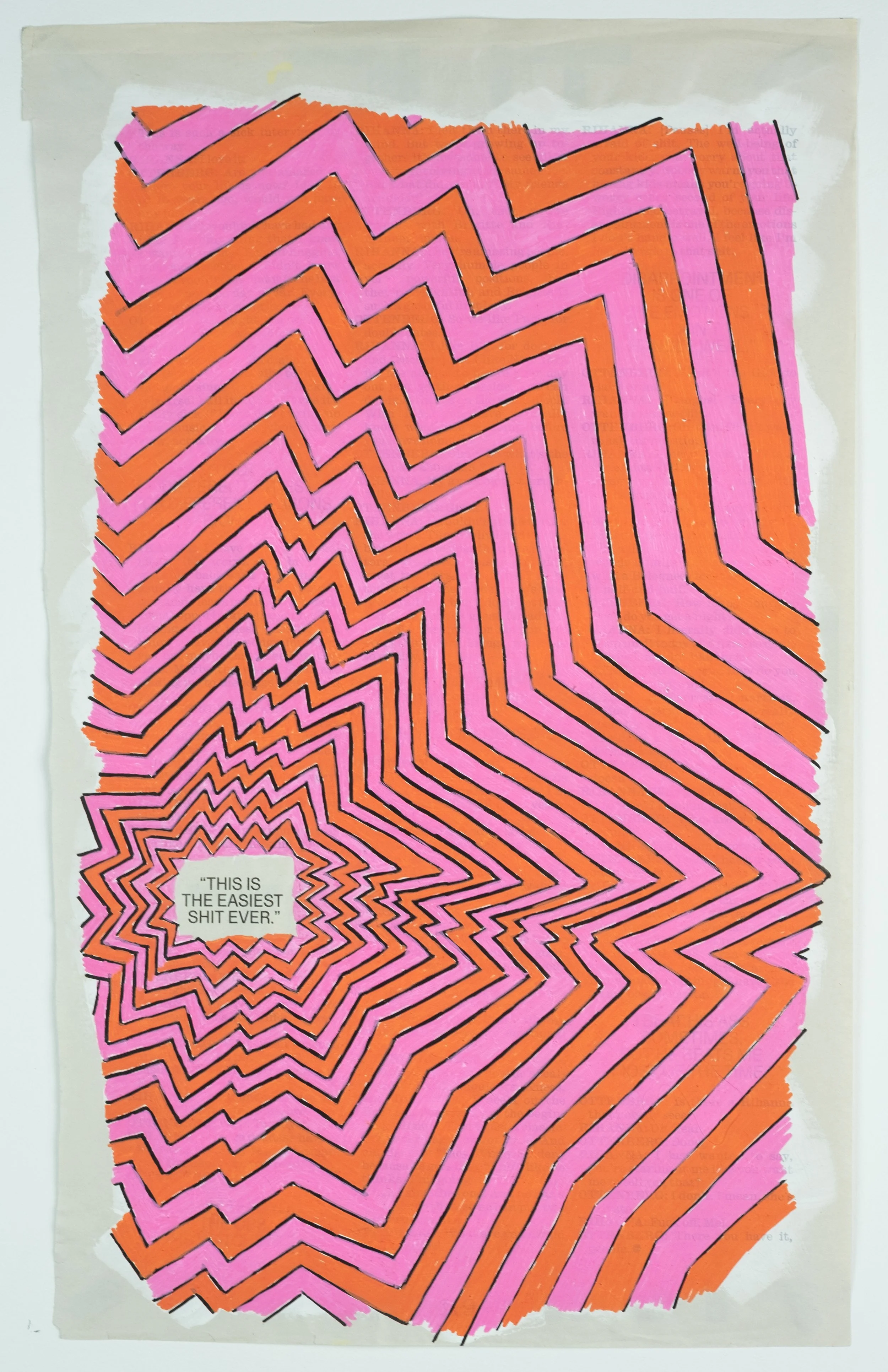   This is the Easiest Shit Ever,  2024 acrylic on paper, 10 × 16.5 in. 