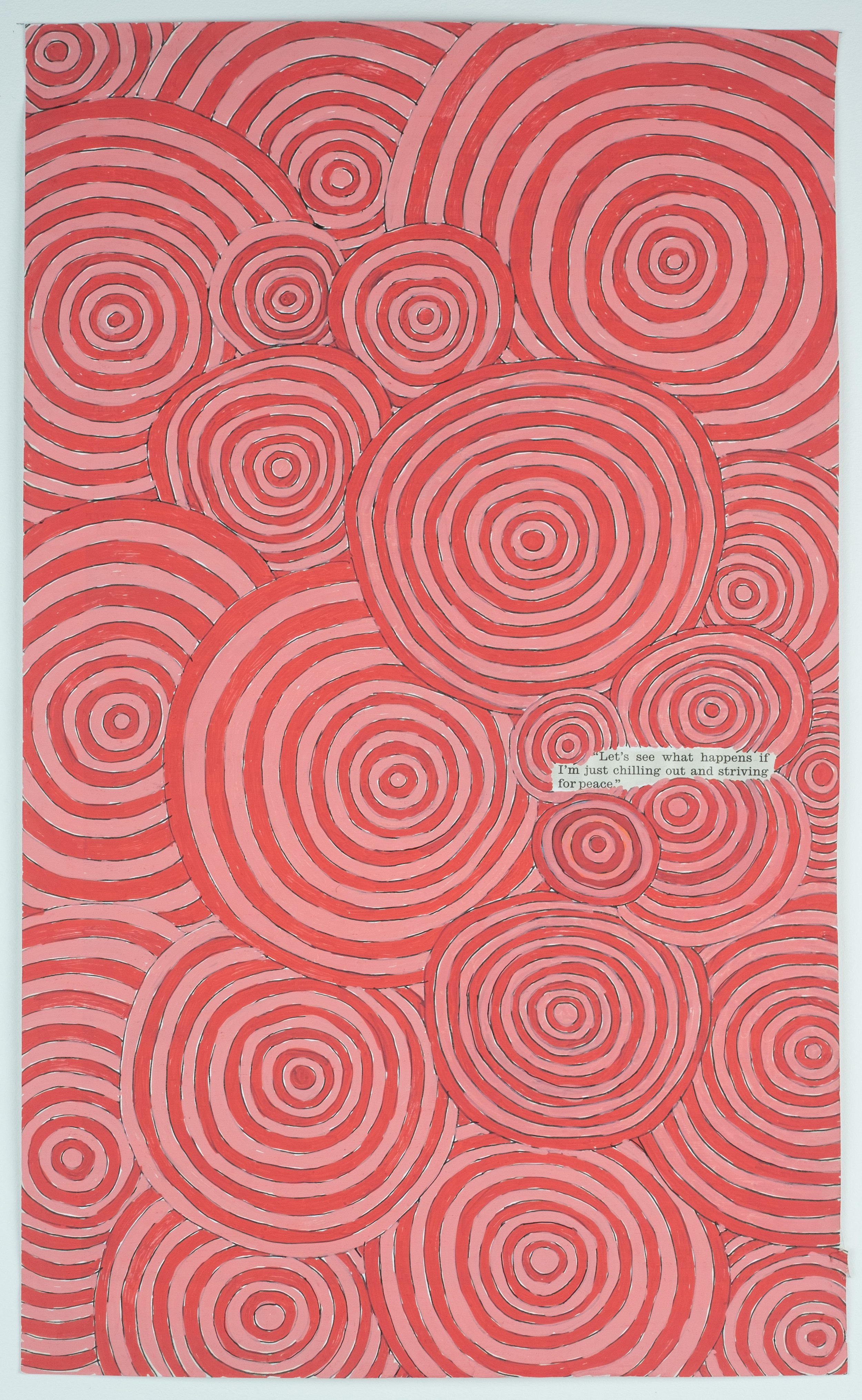   Let’s See What Happens if I’m Just Chilling Out and Striving For Peace,  2024 acrylic on paper ,  10.5 × 13.5 in. 