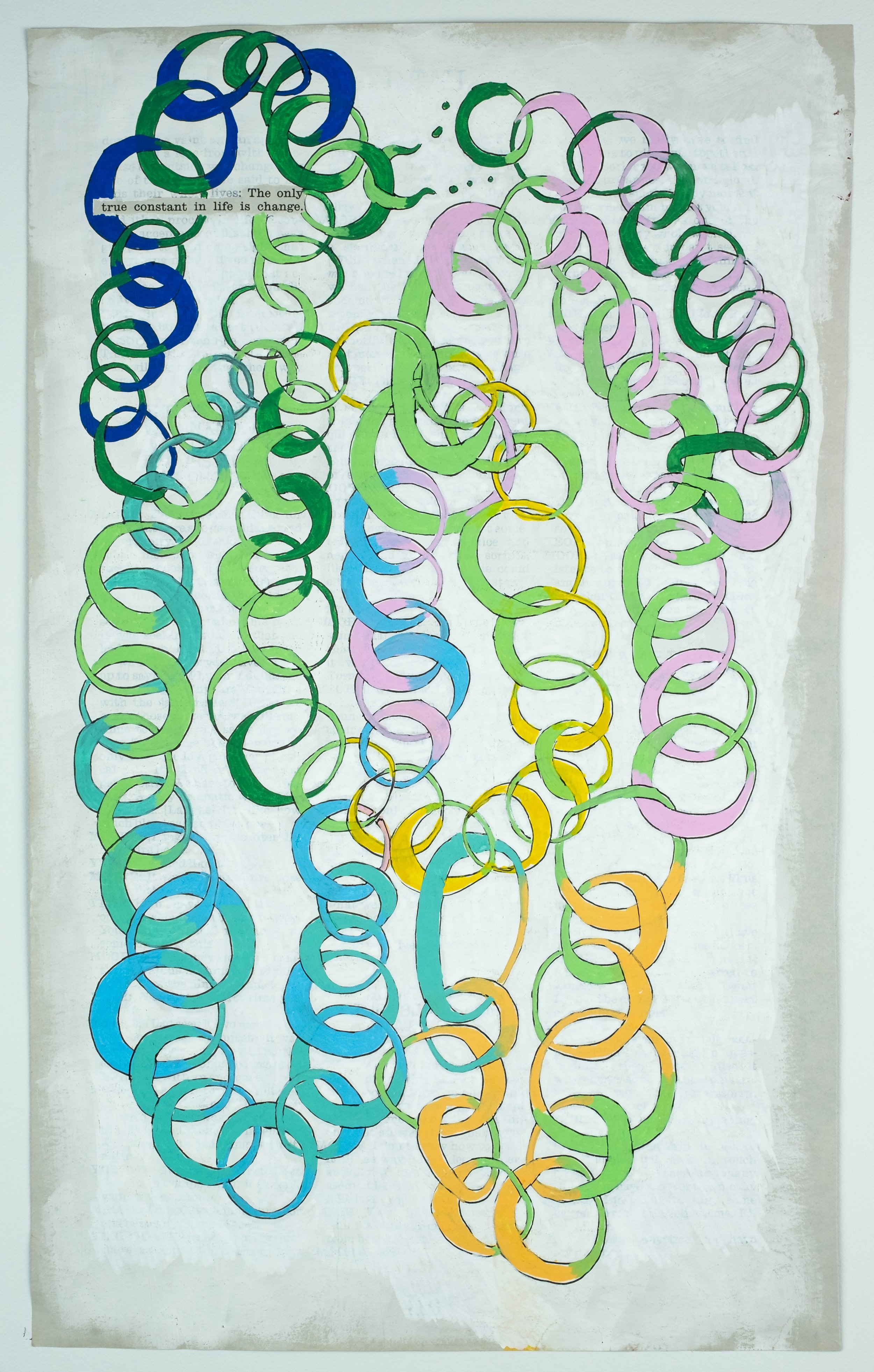   The Only True Constant in Life Is Change,  2024 acrylic on paper, 10 × 16.5 in. 