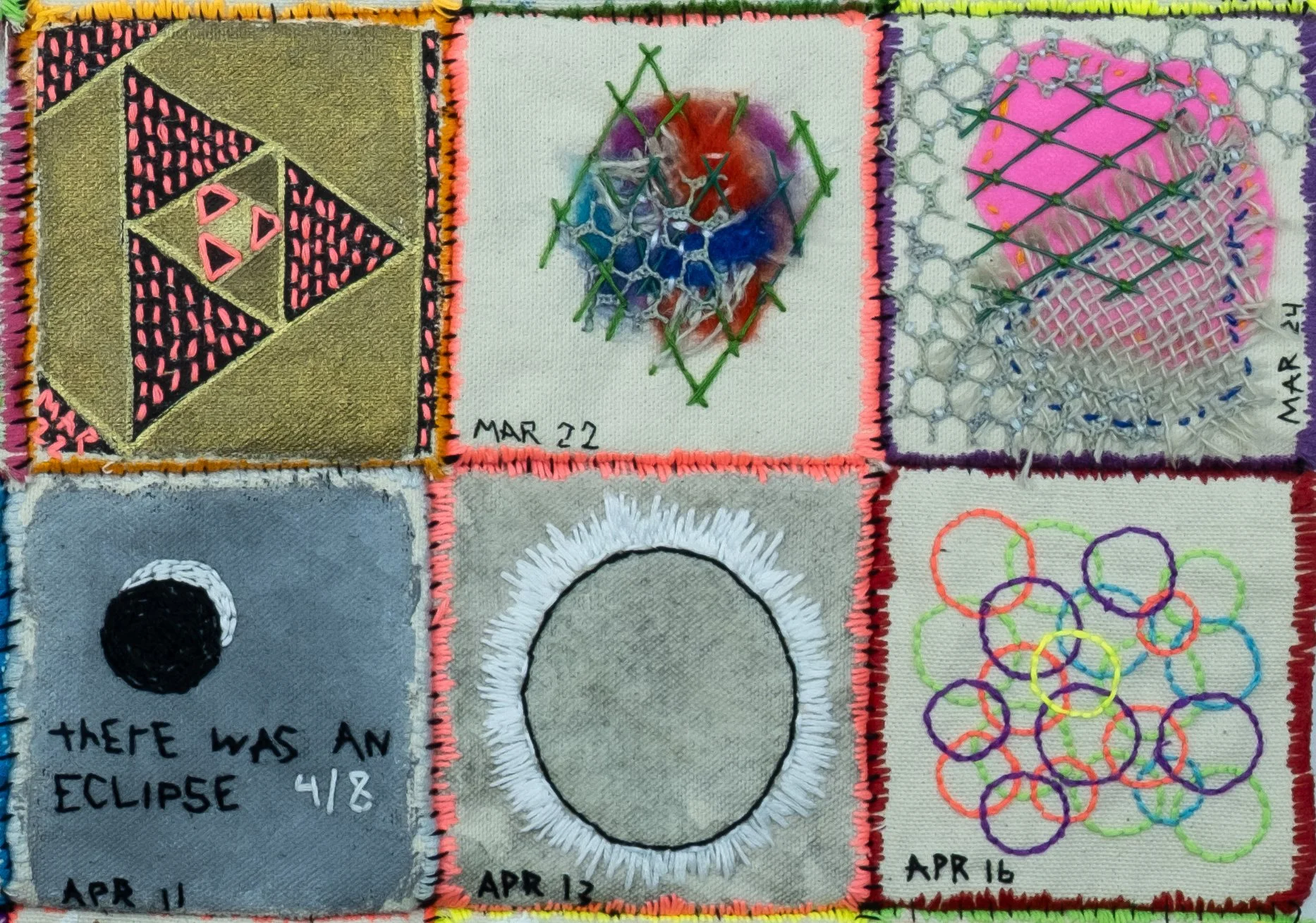   Embroidery Journal #1 (detail),  2024 embroidery on canvas 