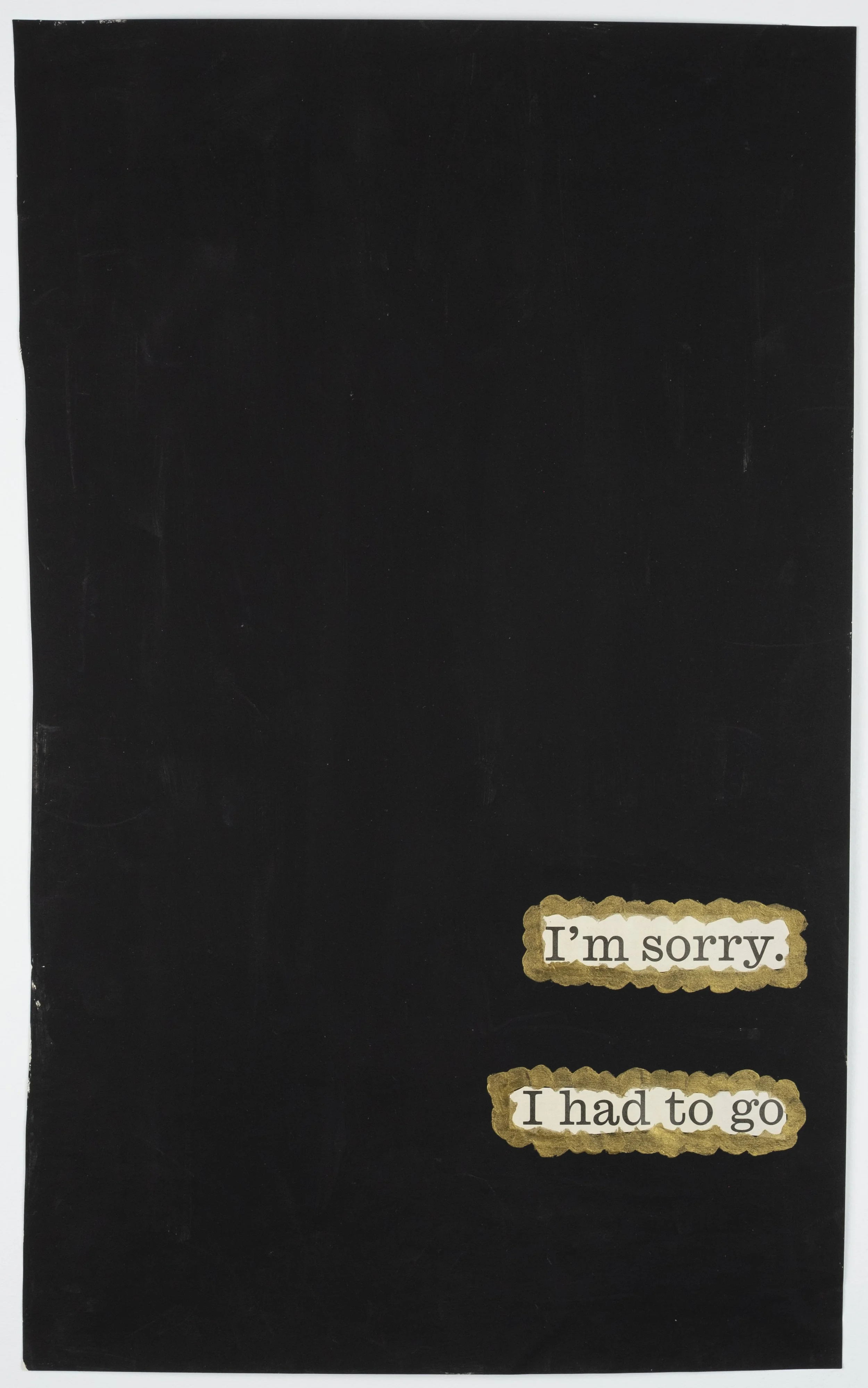   I’m Sorry. I Had to Go,  2022 acrylic on paper, 10 × 16.5 in. 