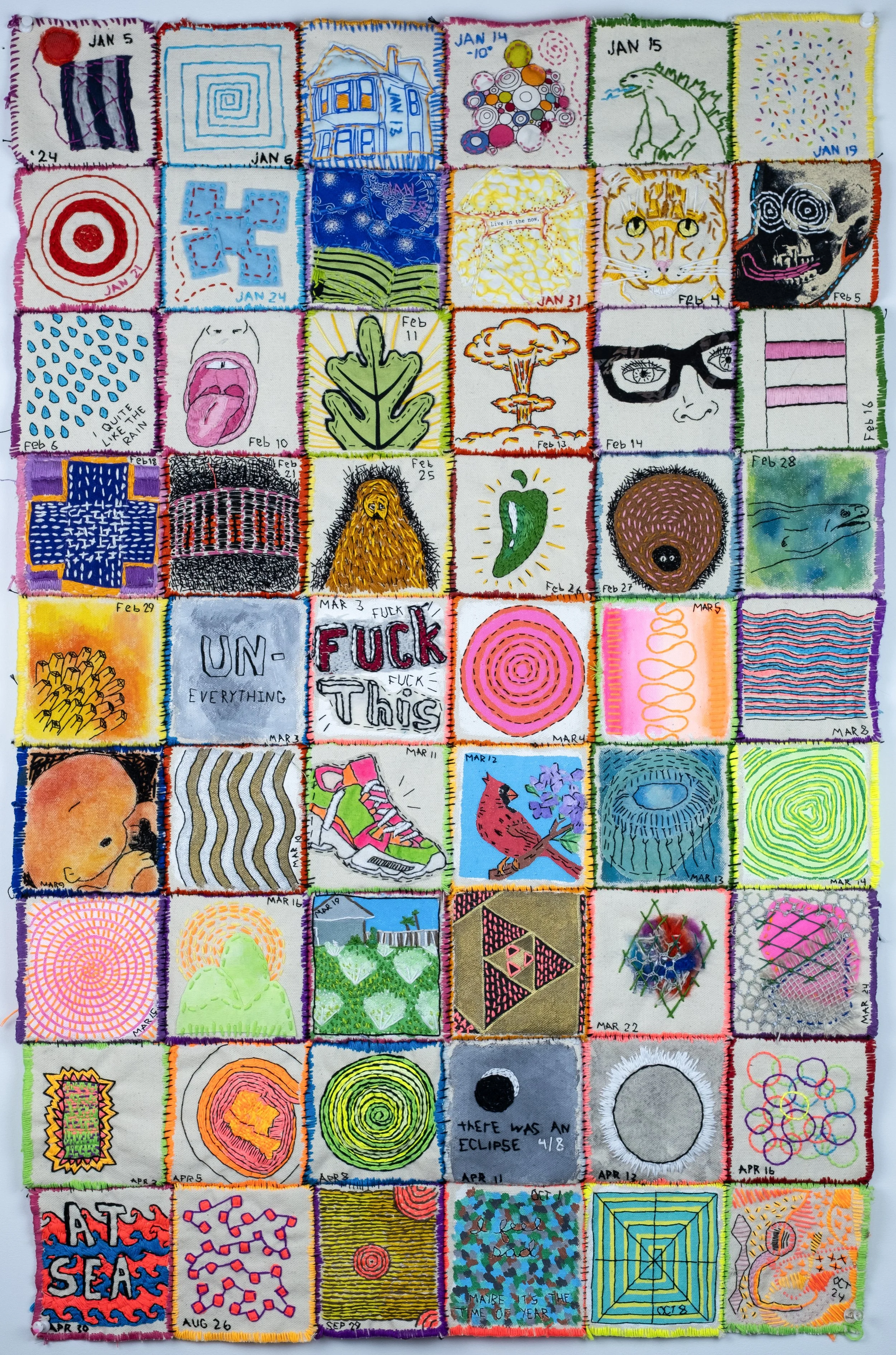   Embroidery Journal #1,  2024 embroidery on canvas, 22 × 33.5 in. 