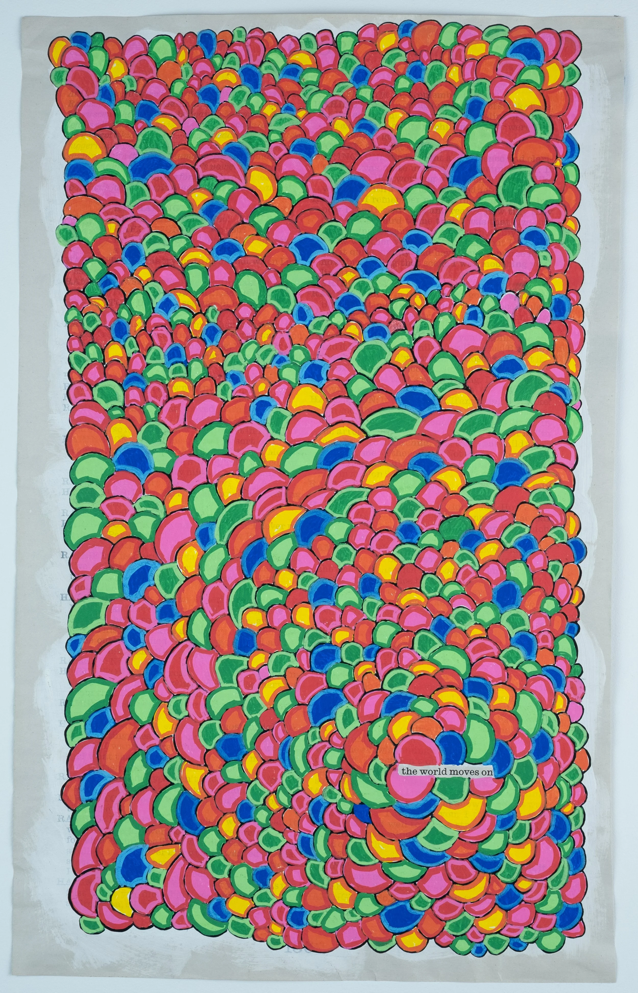   The World Moves On,  2025 acrylic on paper, 10 × 16.5 in. 