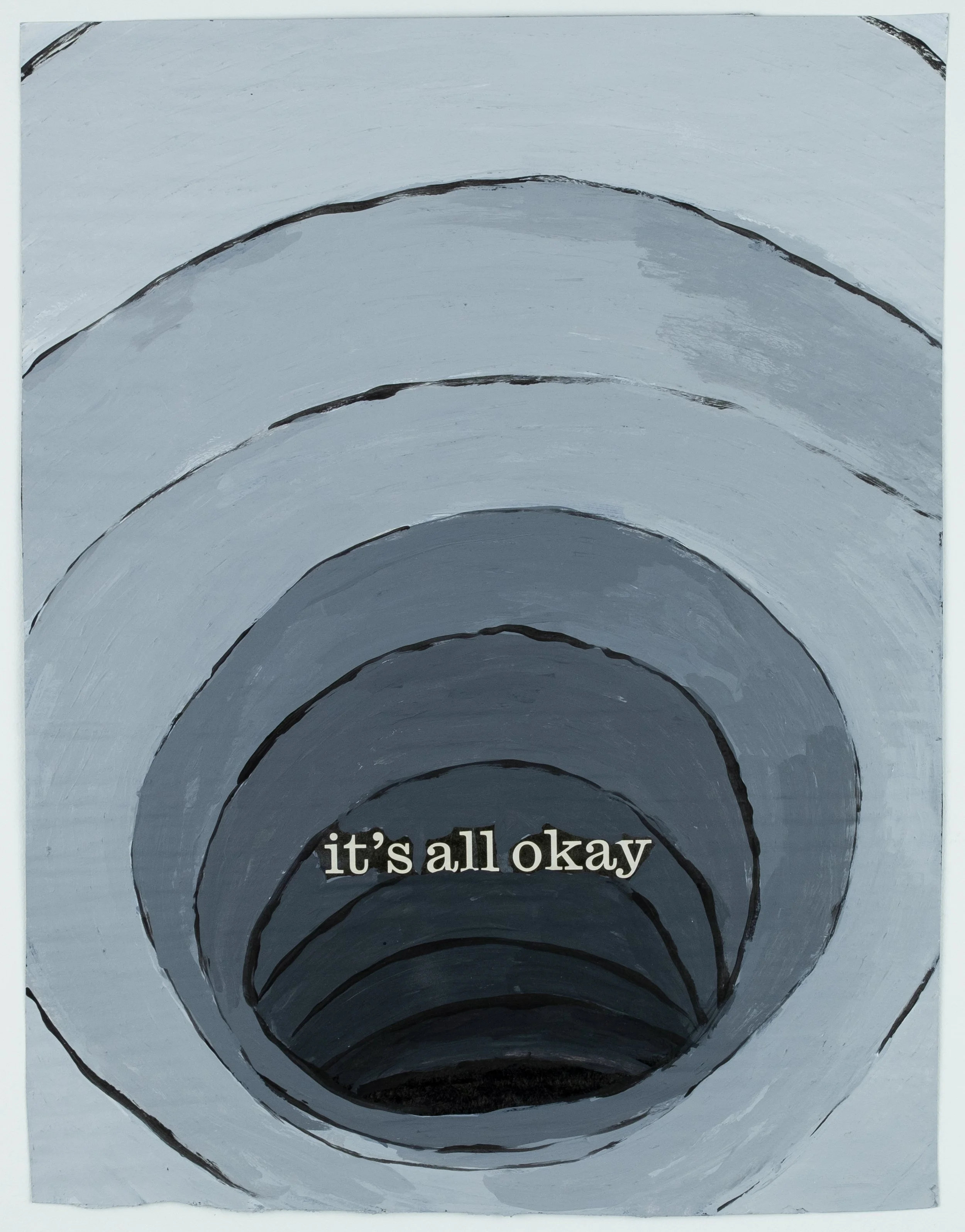   It’s All Okay,  2023 acrylic on paper, 8.5 × 11.75 in. 