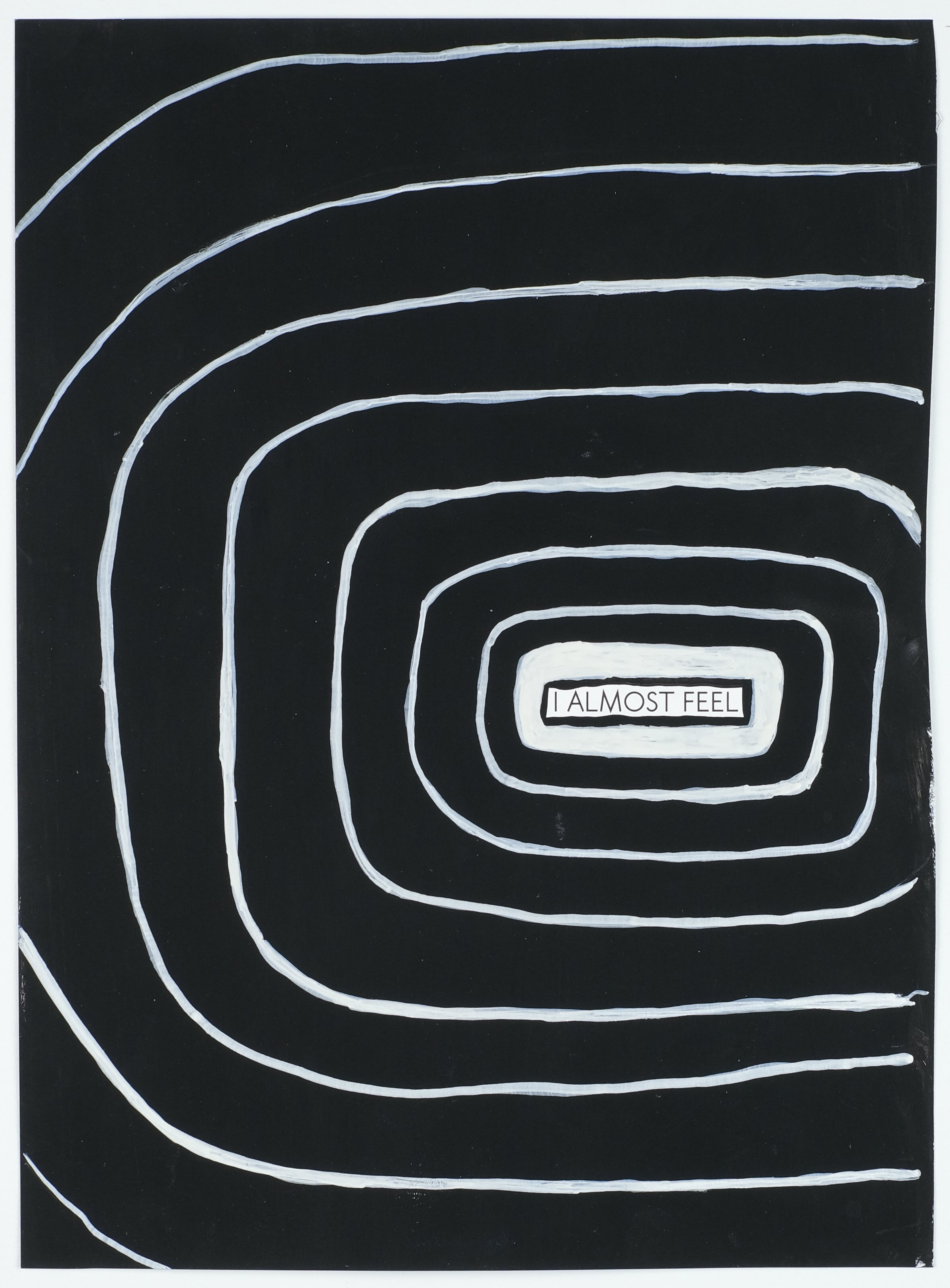   I Almost Feel,  2023 ink and acrylic on paper, 8 × 11 in. 