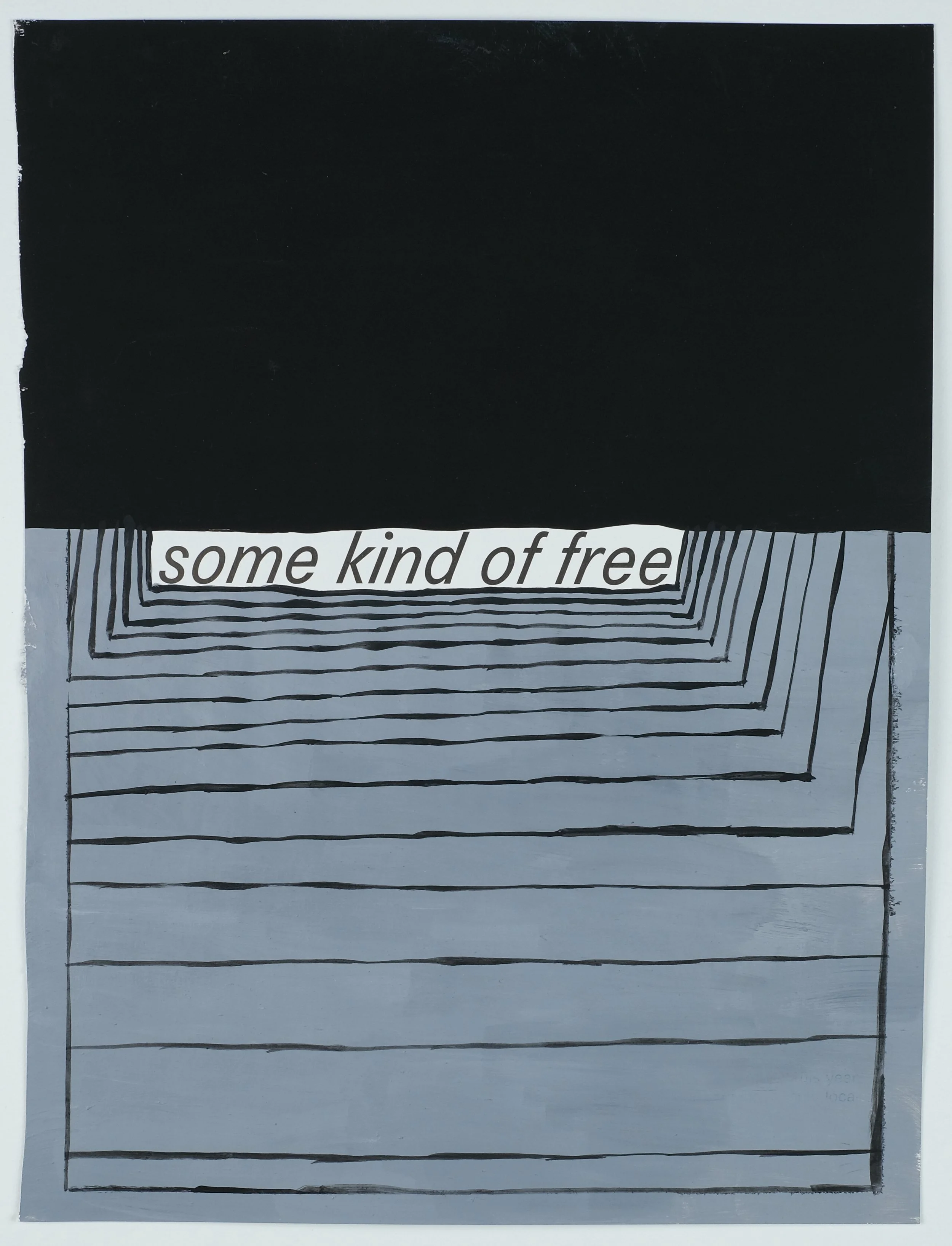   Some Kind of Free,  2023 ink and acrylic on paper, 8.5 × 11 in. 