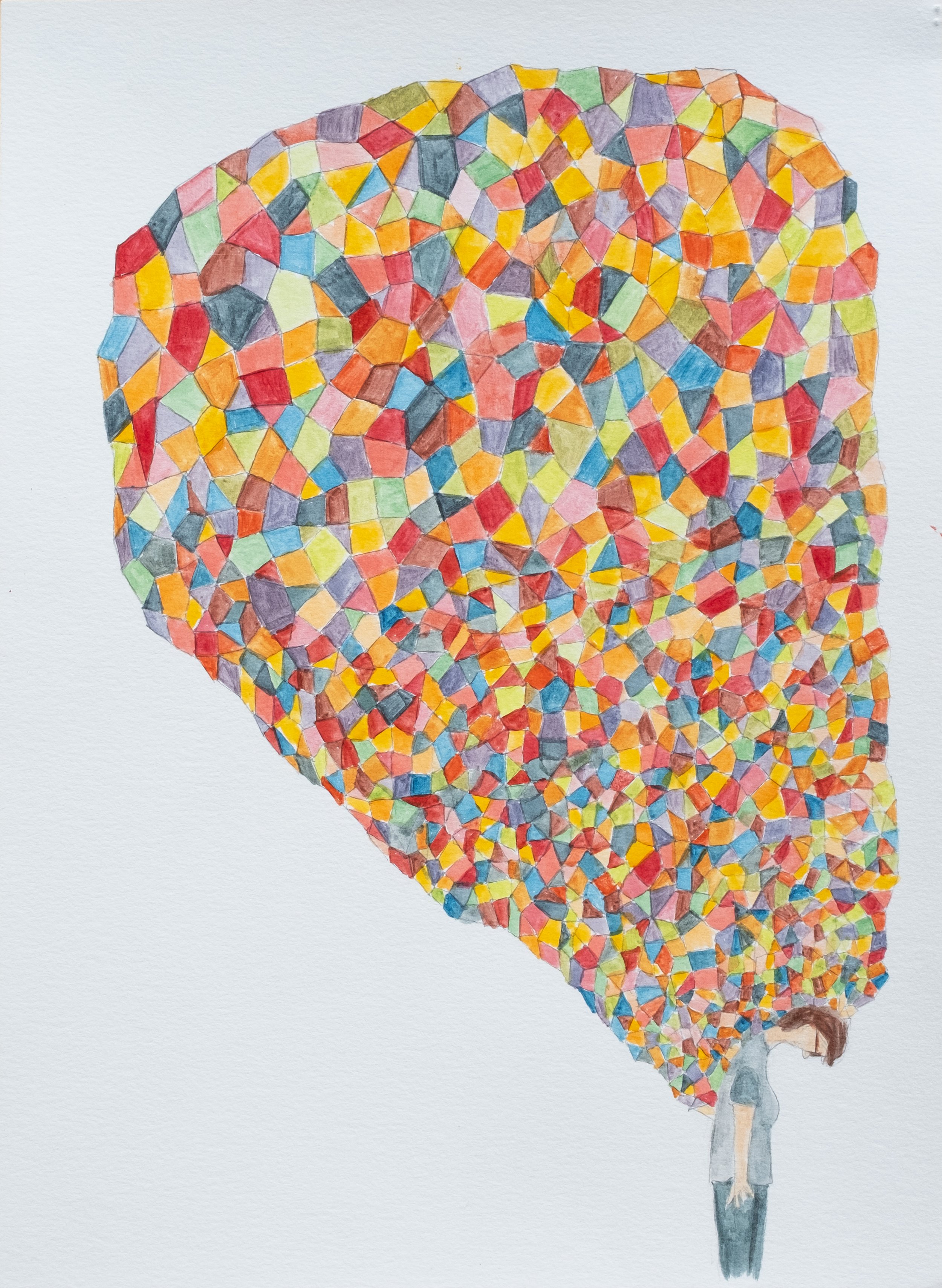   Self-Portriat/Heavy,  2023 watercolor on paper, 11 × 15 in. 