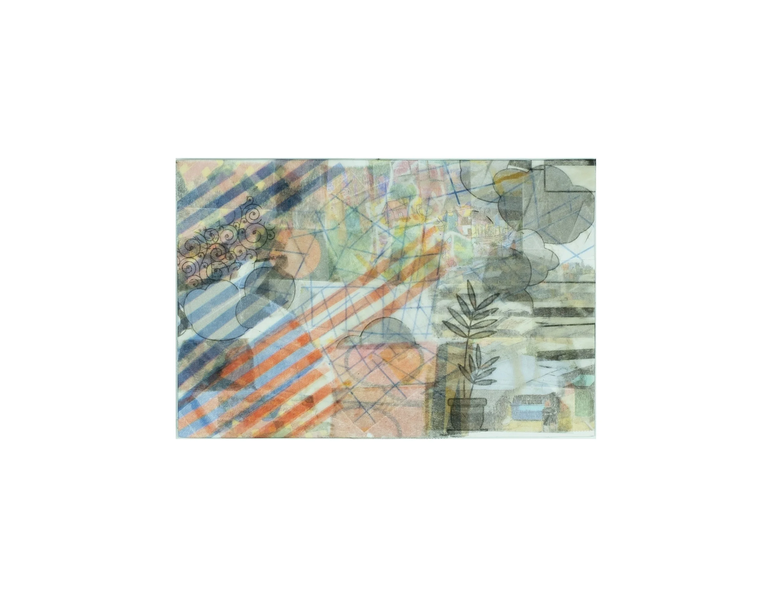   Untitled,  2020 tape transfer on cardstock, 4 × 6 in. 