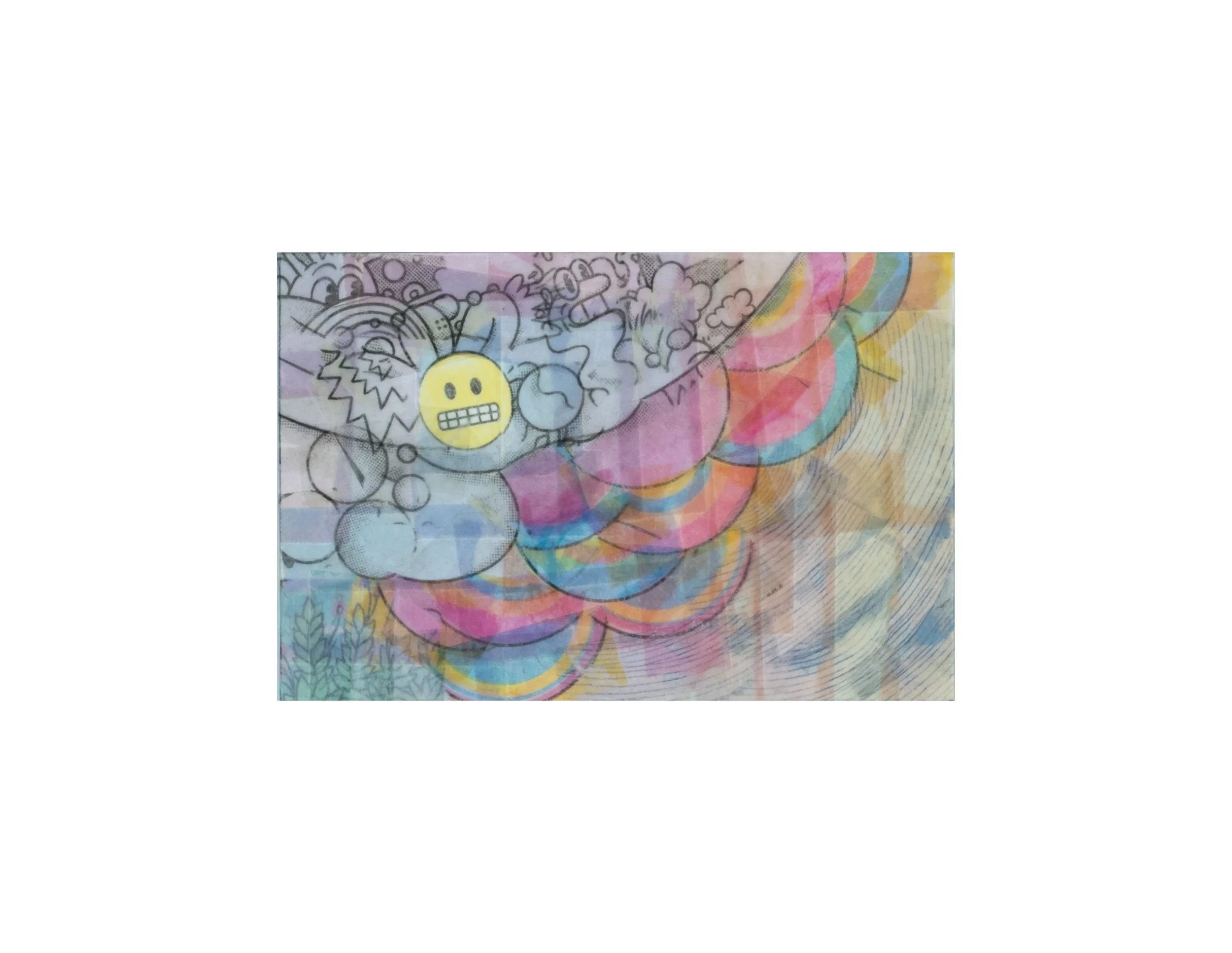   Untitled,  2020 tape transfer on cardstock, 4 × 6 in. 