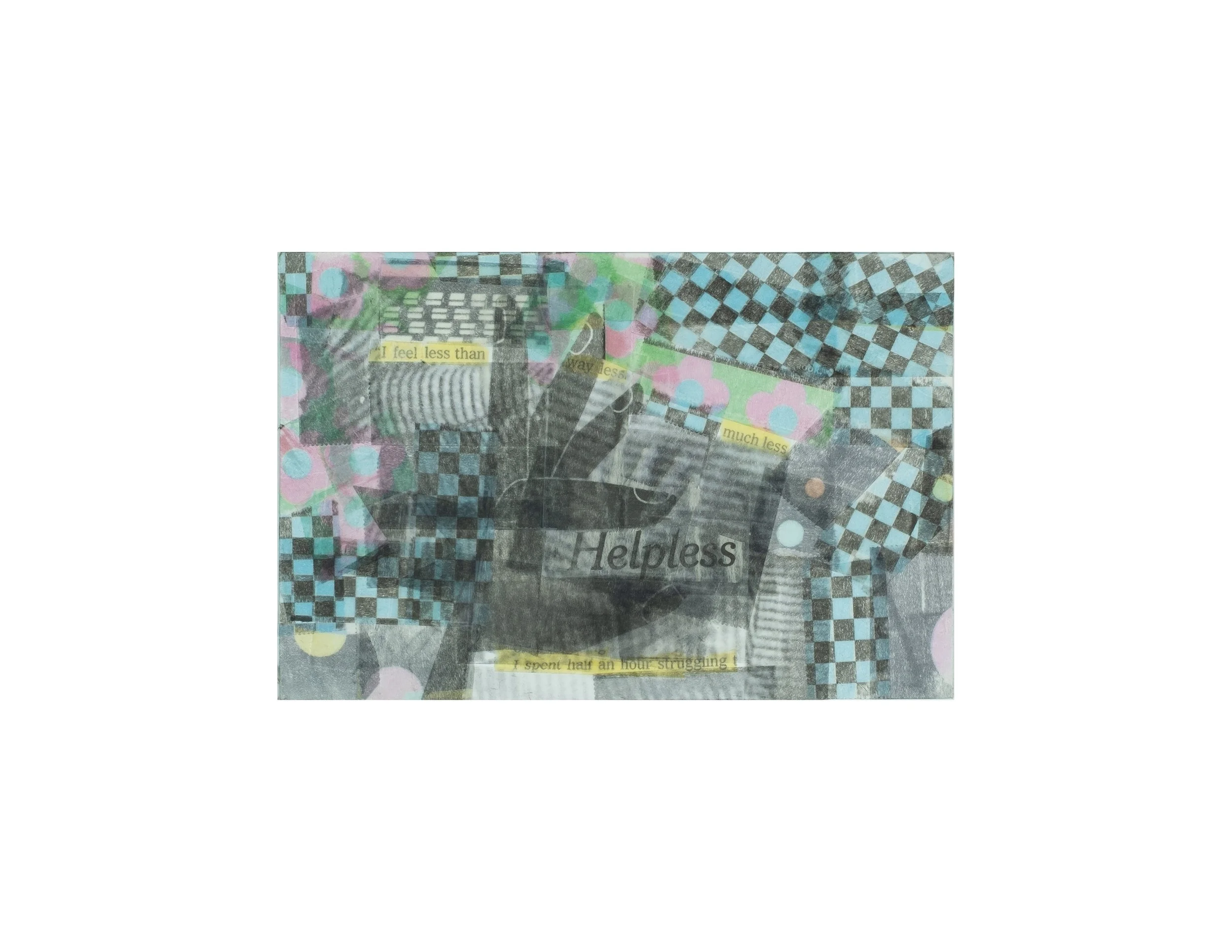  Helpless,  2020 tape transfer on cardstock, 4 × 6 in. 