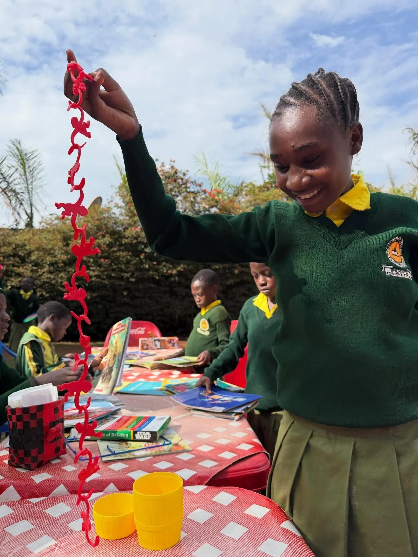 Game day with Meleka kids. Apati made a full chain of Barrel of Monkeys on her first try! We got to introduce some of our favorite games to the kids, and they picked them up so quickly with amazing speed. Connect Four was a favorite and we got into s