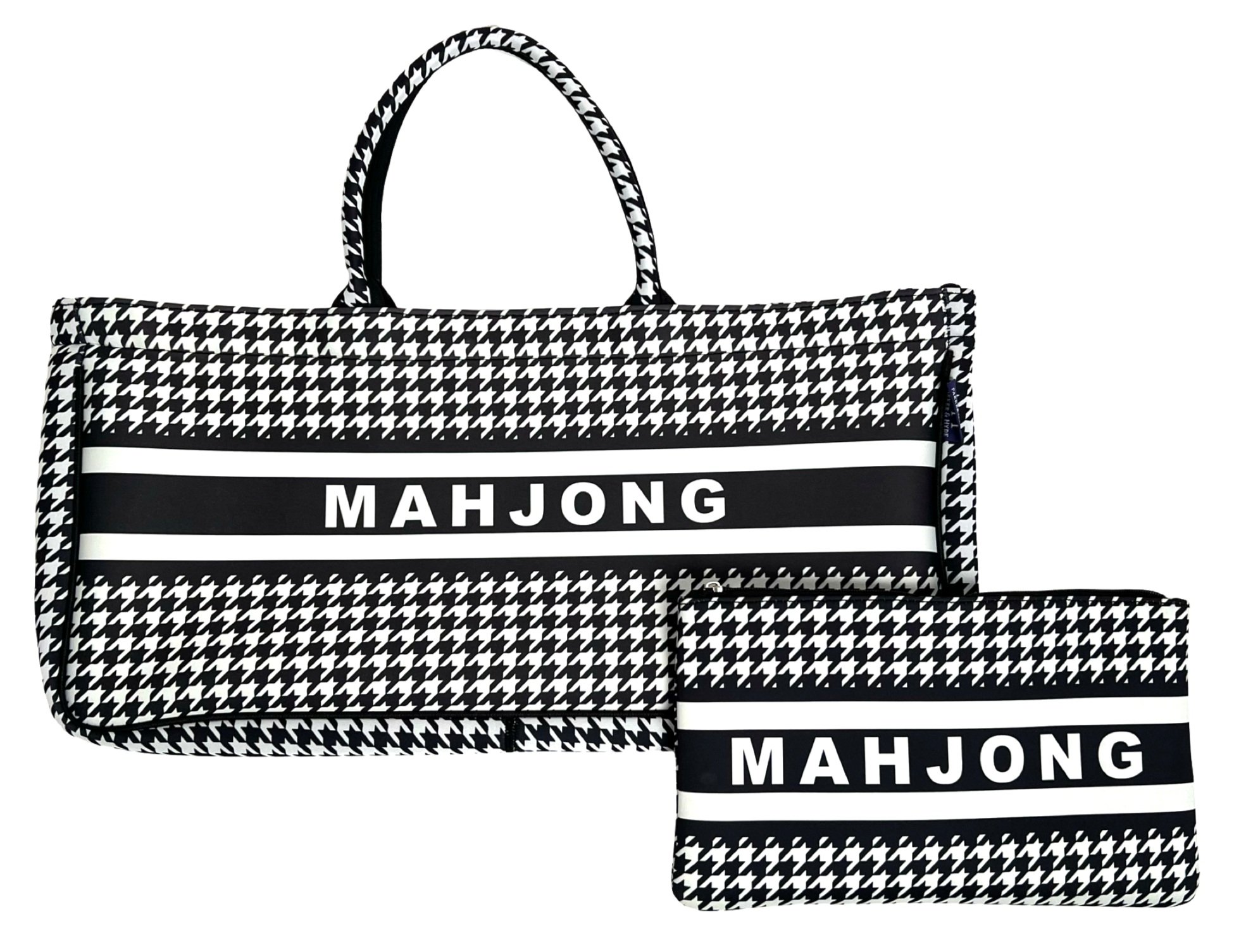 Houndstooth “Game Night” Mahjong Bag — Parker & Hyde