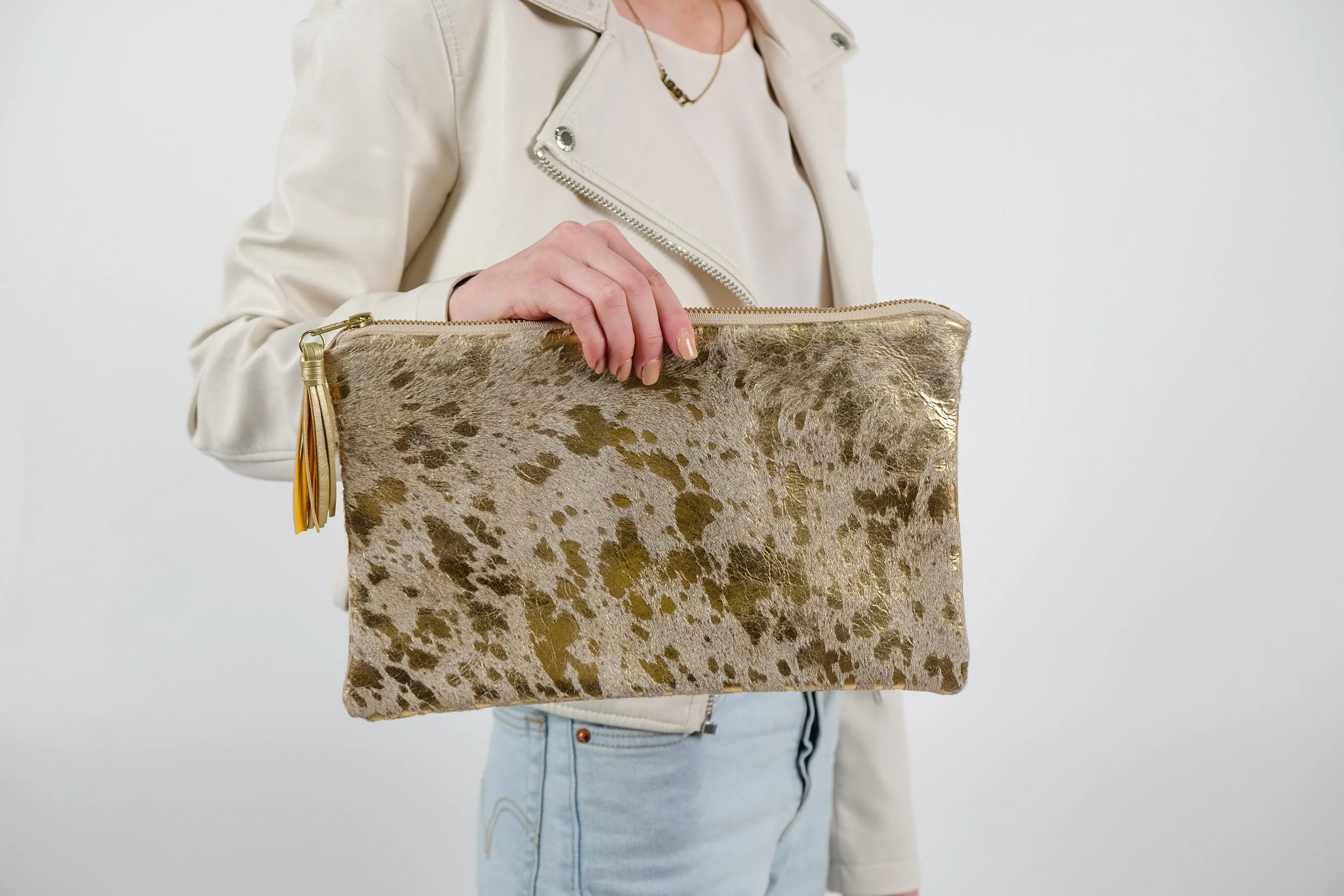 Gold Metallic Clutch — Parker & Hyde