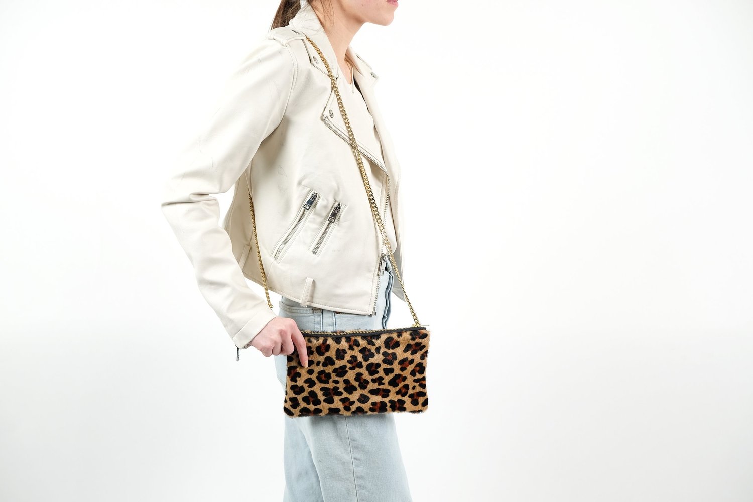 Crossbody Bag - Leopard Print Leather