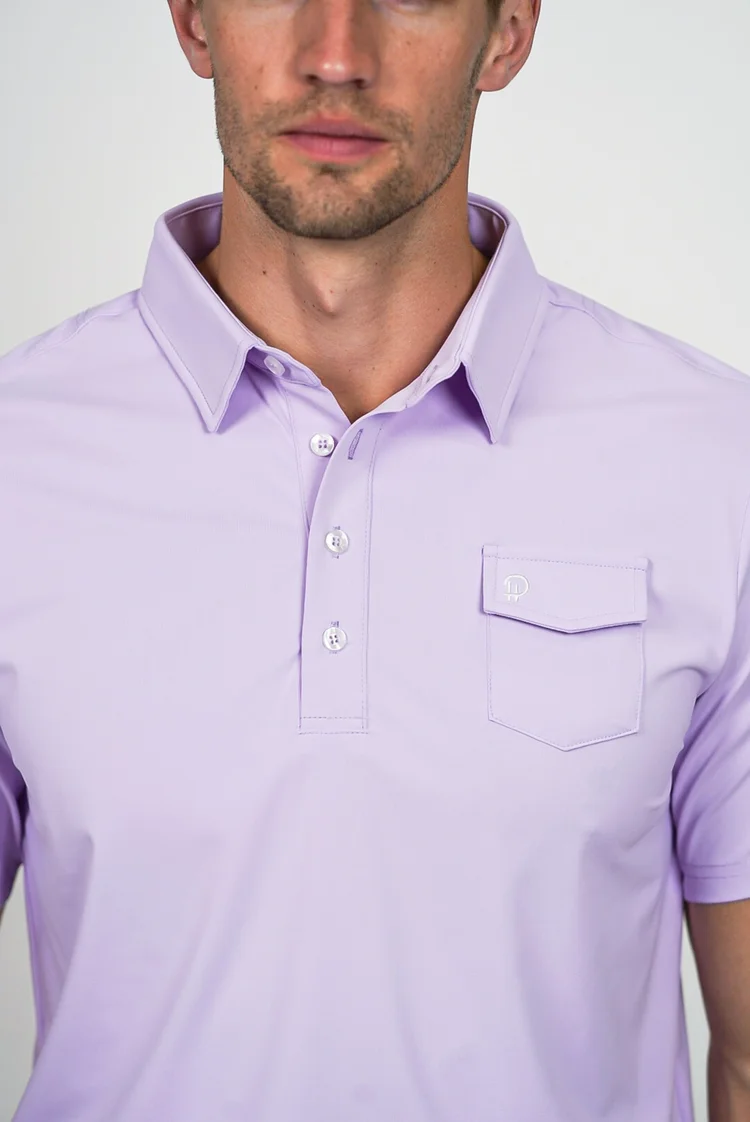 open lace back dress Donald Ross Men's Lavender Print Polo