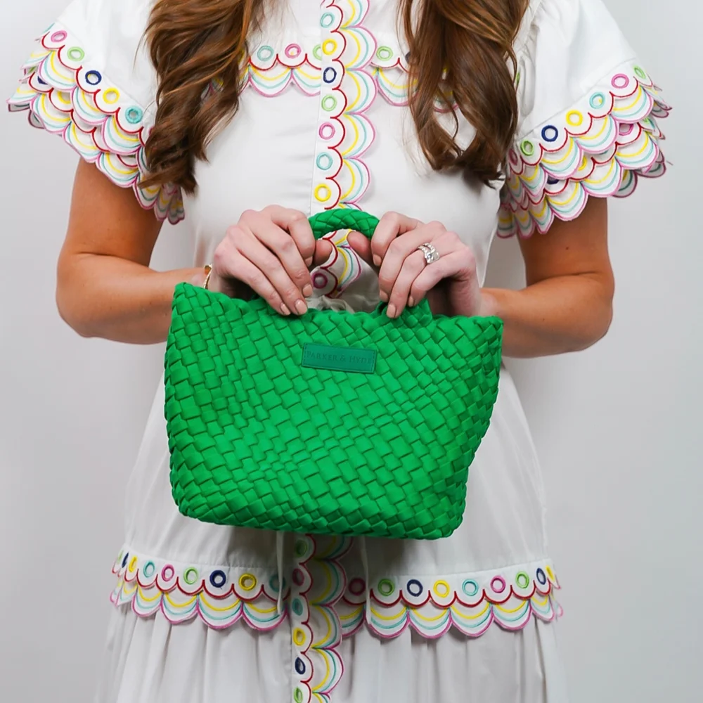 Woven Mini Tote in Kelly Green — Parker & Hyde