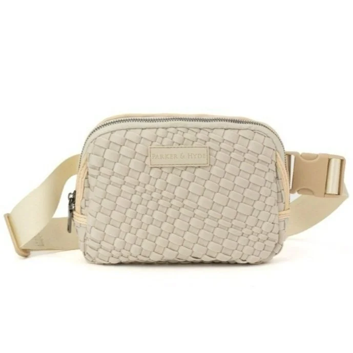 Woven Belt Bag in Bone — Parker & Hyde