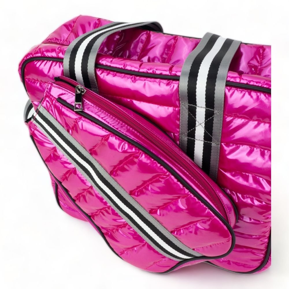 Pink Quilted Puffer Tennis Bag — Parker & Hyde