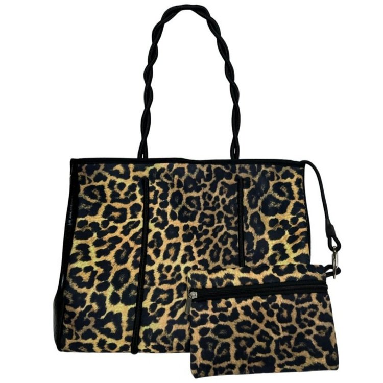 Parker & Hyde Parker & Hyde Neoprene Tote Bag - Black Leopard $ 98