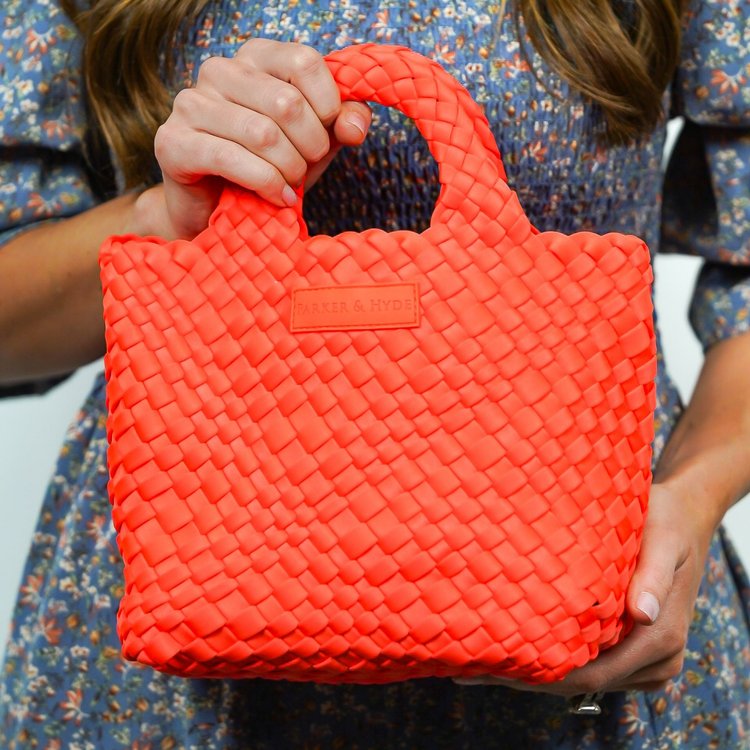 Neon Pink Classic Woven Tote — Parker & Hyde