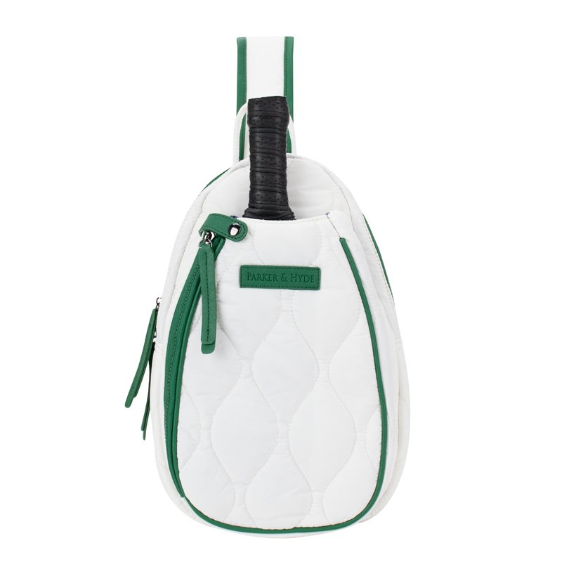 Pickleball Courtside Sling in White & Kelly Green