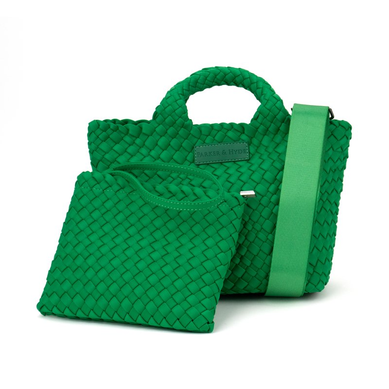 Woven Mini Tote in Kelly Green
