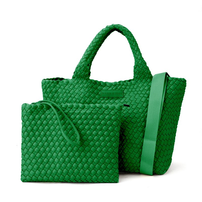Classic Woven Tote in Kelly Green — Parker Hyde