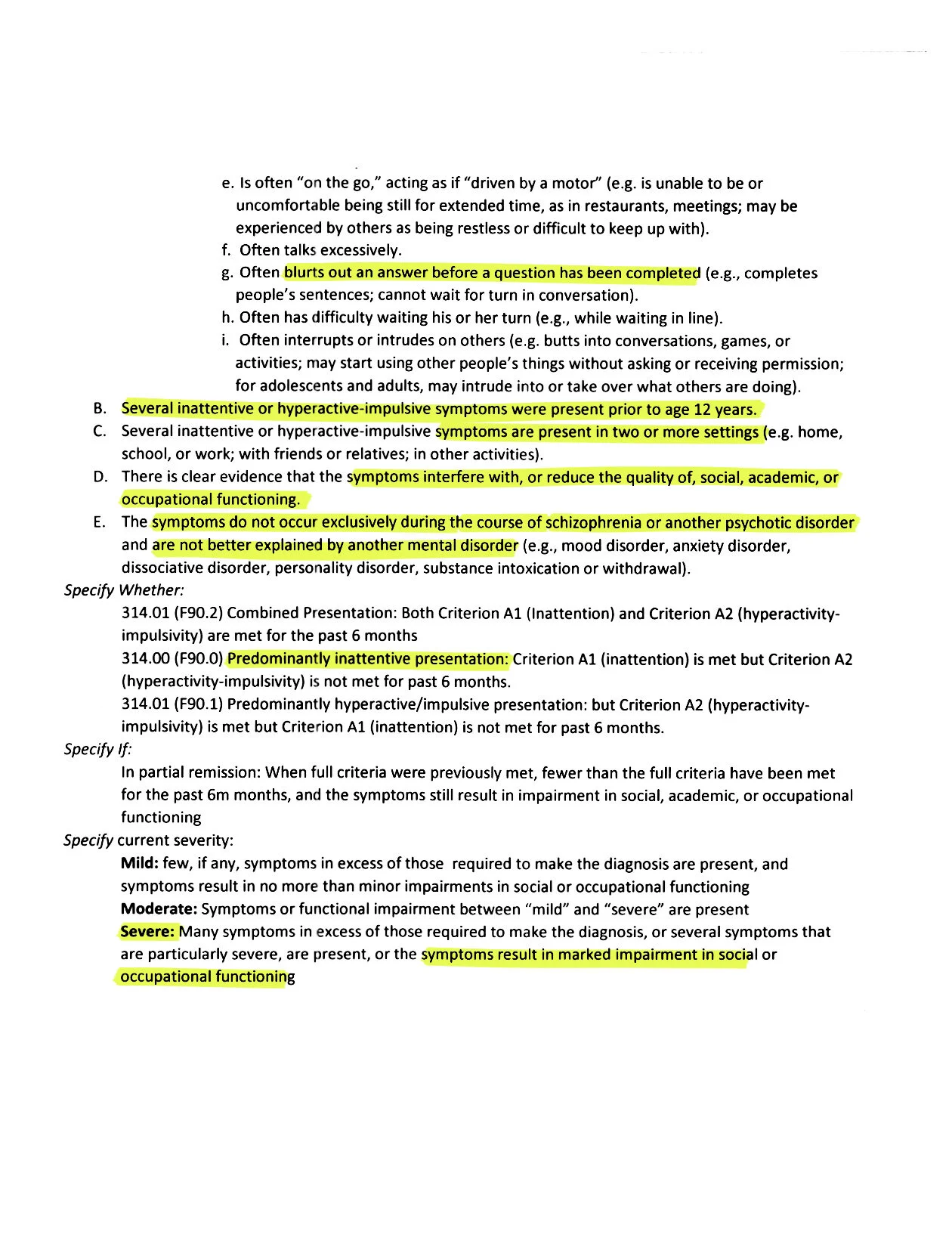 DSM 5 ADHD part 2