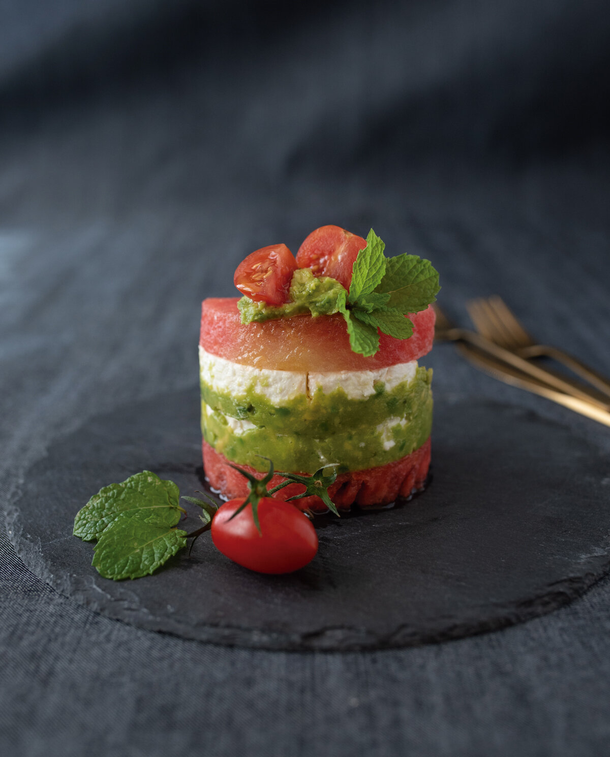 Watermelon Salad with Feta, Tomato and Avocado - The Art of Salad by Julie Deffense