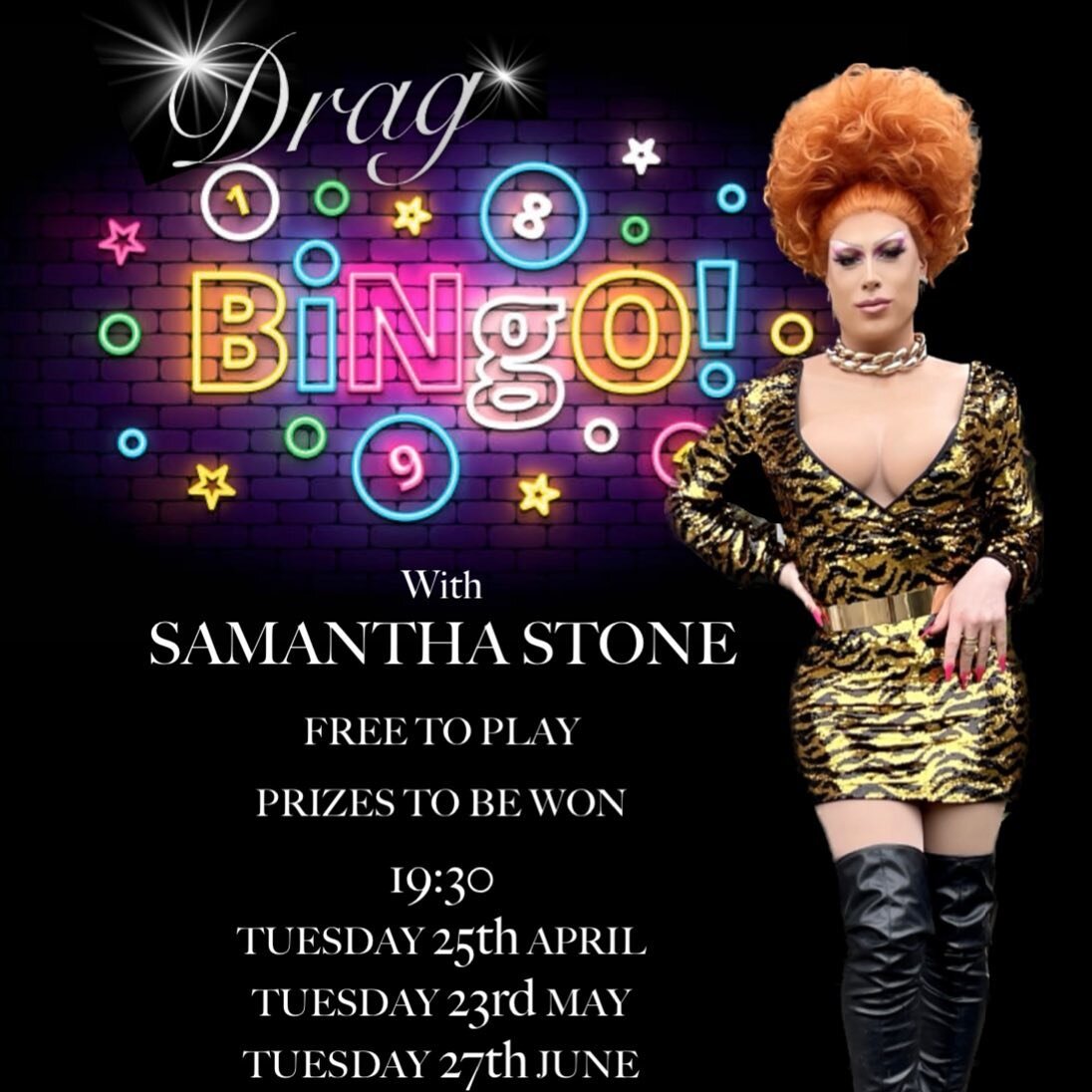 It&rsquo;s less than 2 weeks till our first Drag Bingo night with @samanthaxstone 🤩
It&rsquo;s set to be a great night&hellip; who&rsquo;s coming? 👀