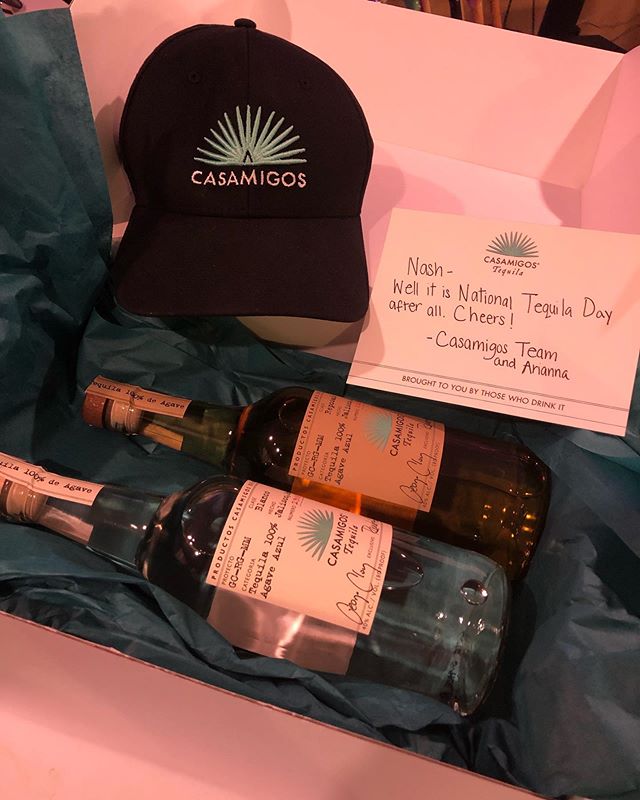 Oh snaaaap @casamigos comin&rsquo; through with a REALLY nice surprise.  #nationaltequiladay is not even necessary if you know me. THANK YOU