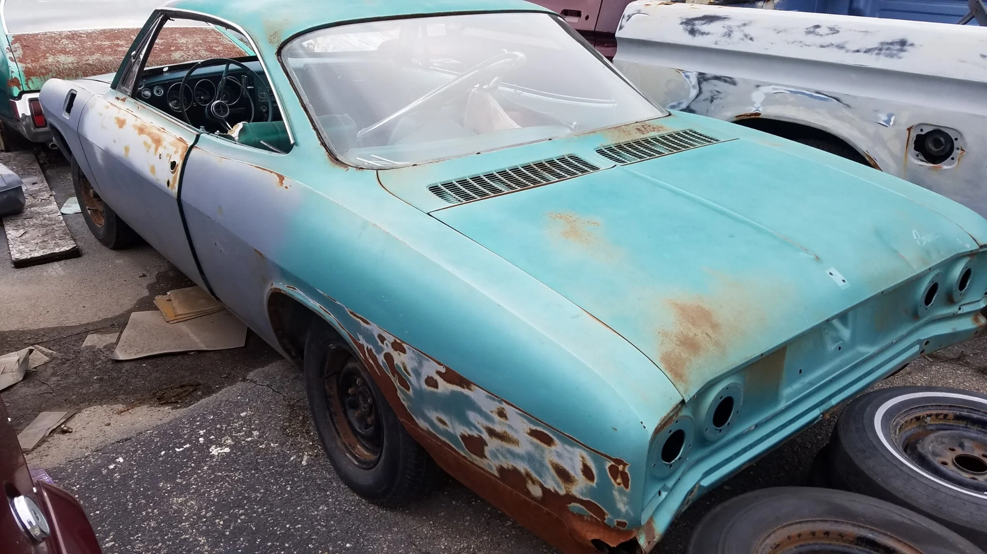Here is the Corvair when Greg picked it up over the summer