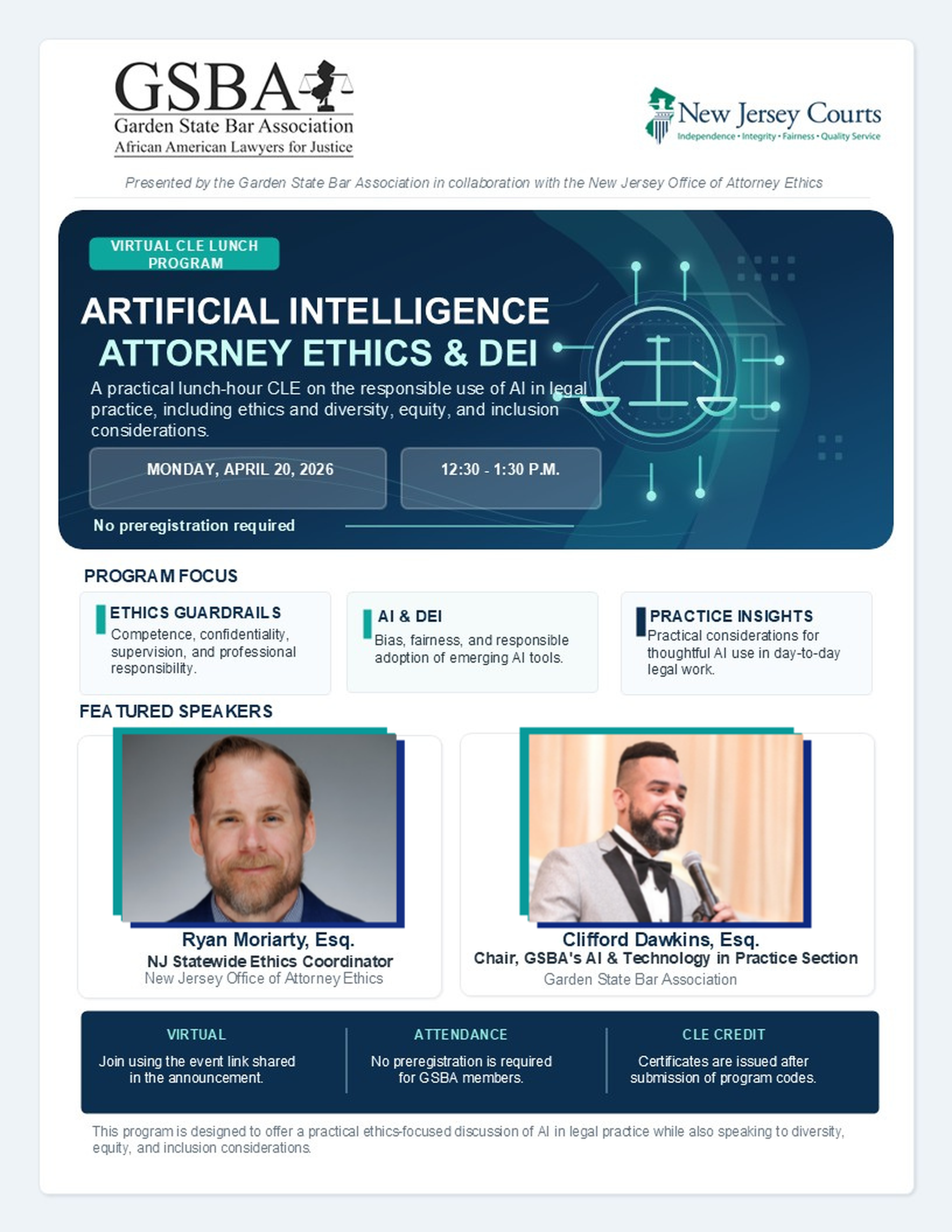Artificial Intelligence, Attorney Ethics &amp; DEI (CLE Program)