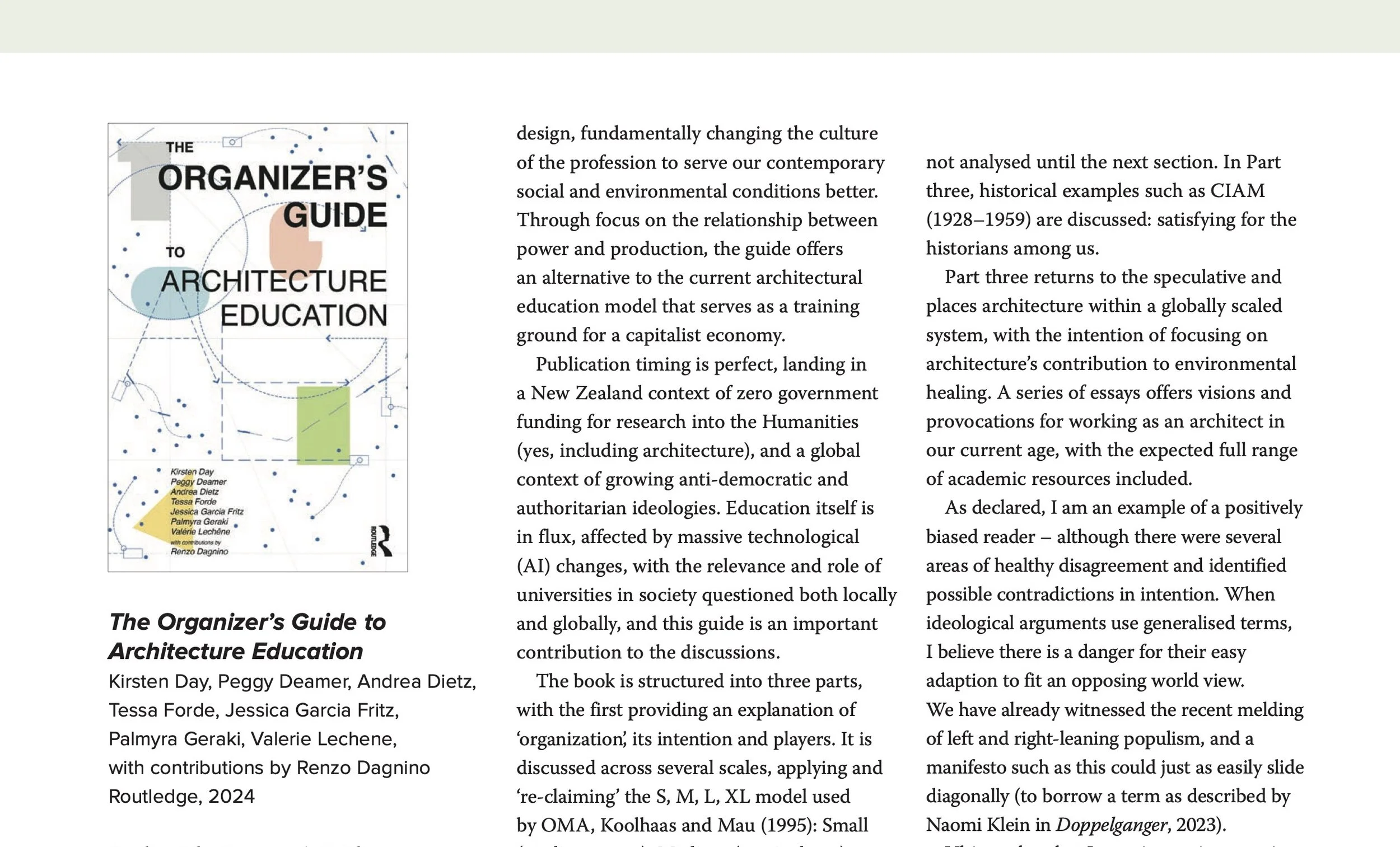 The Organizer's Guide to Architecture Education (2025)