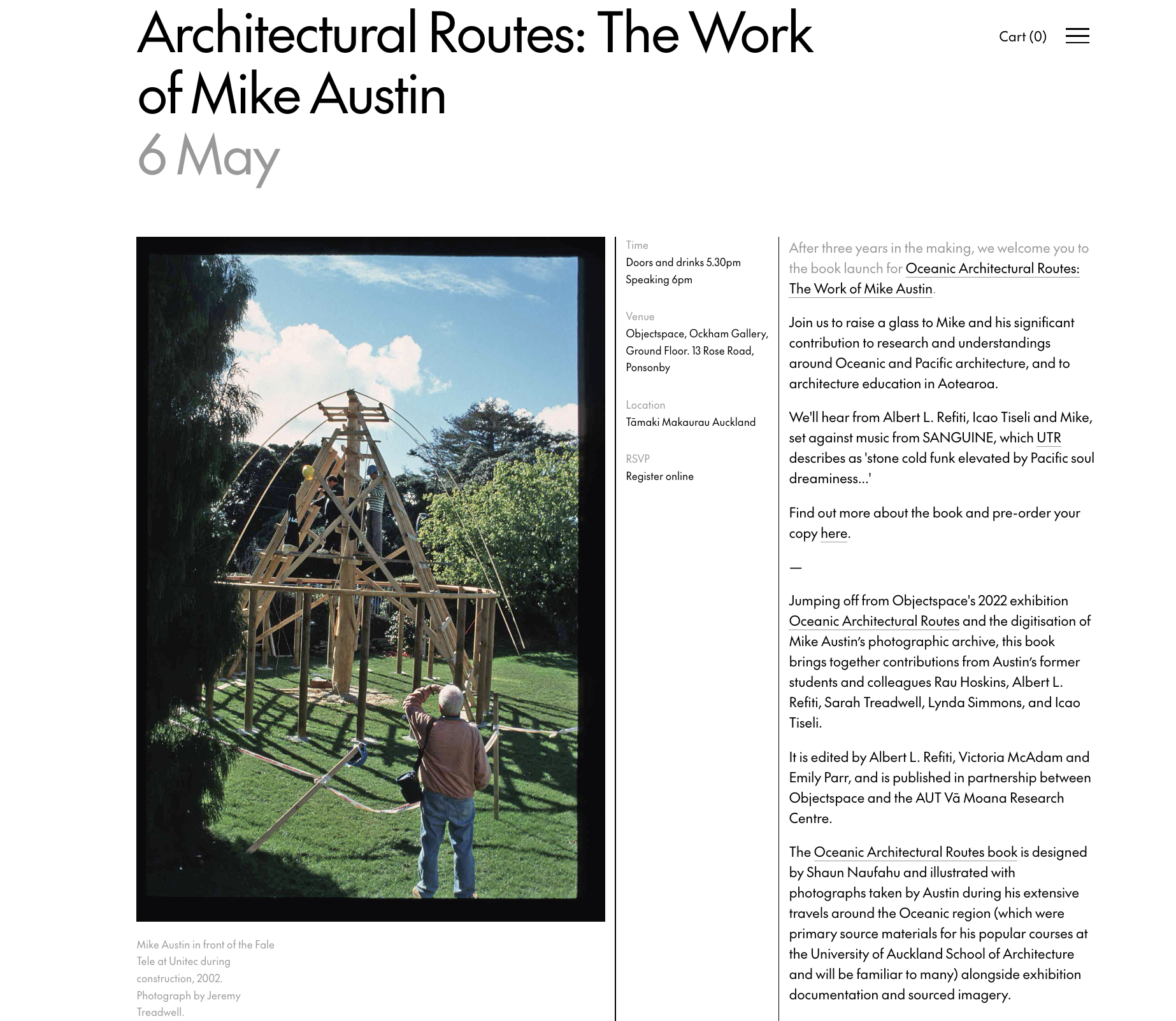 Book Launch @ Objectspace: Architectural Routes: The Work of Mike Austin